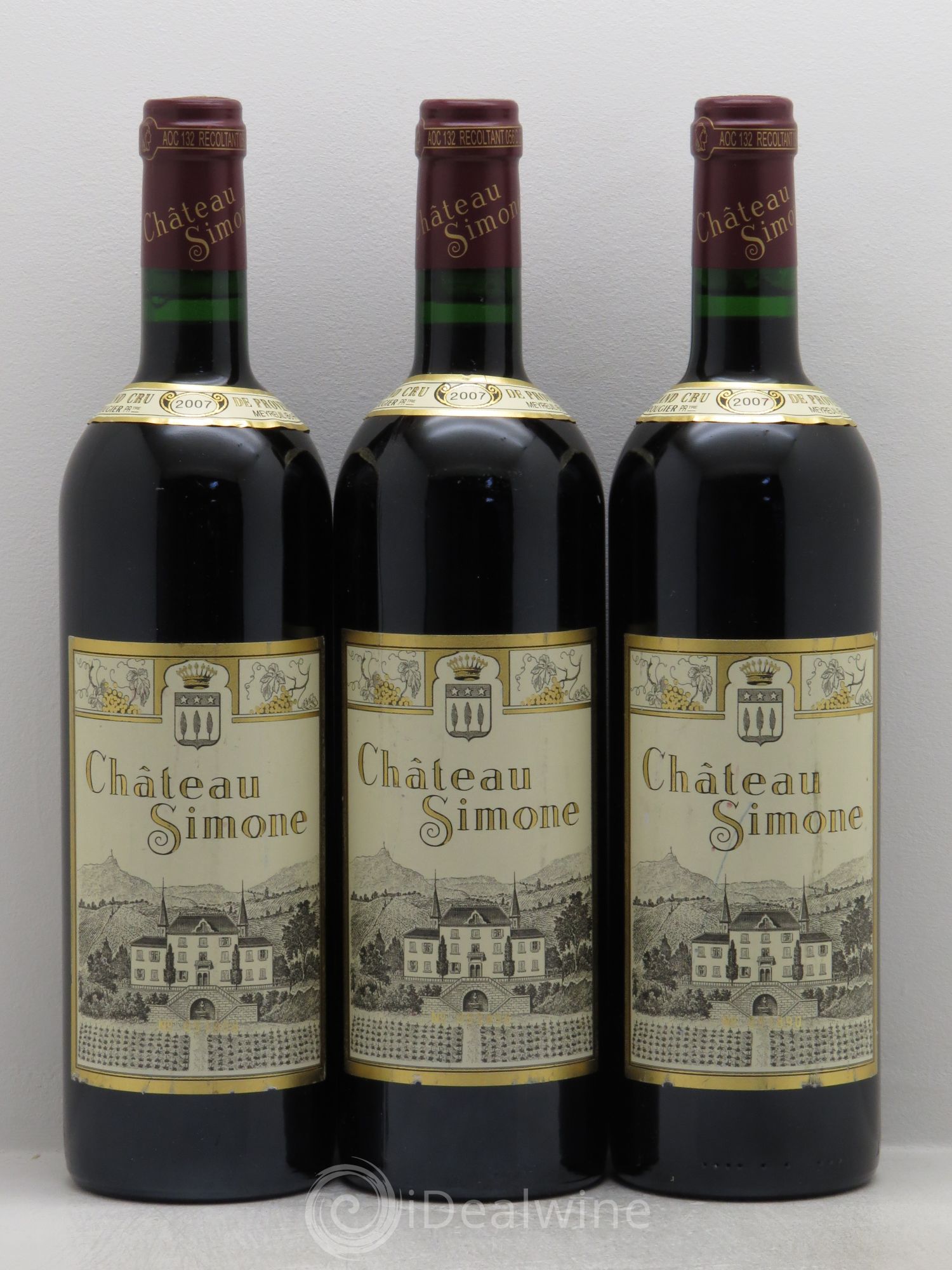 Palette Château Simone Famille Rougier 2007 - Lot de 3 bouteilles - 0