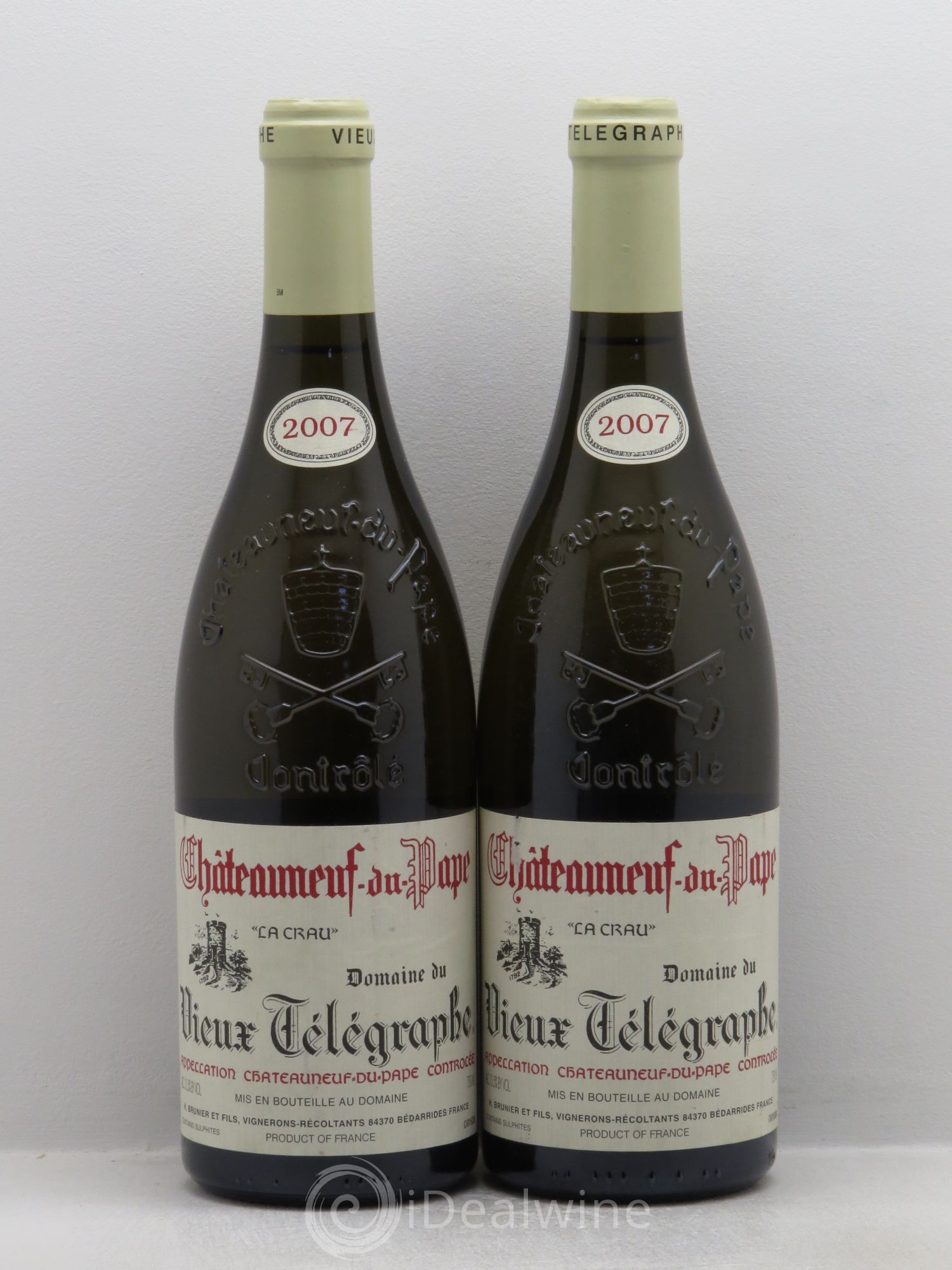 Châteauneuf-du-Pape Vieux Télégraphe (Domaine du) Vignobles Brunier La Crau 2007 - Lot de 2 bouteilles - 0
