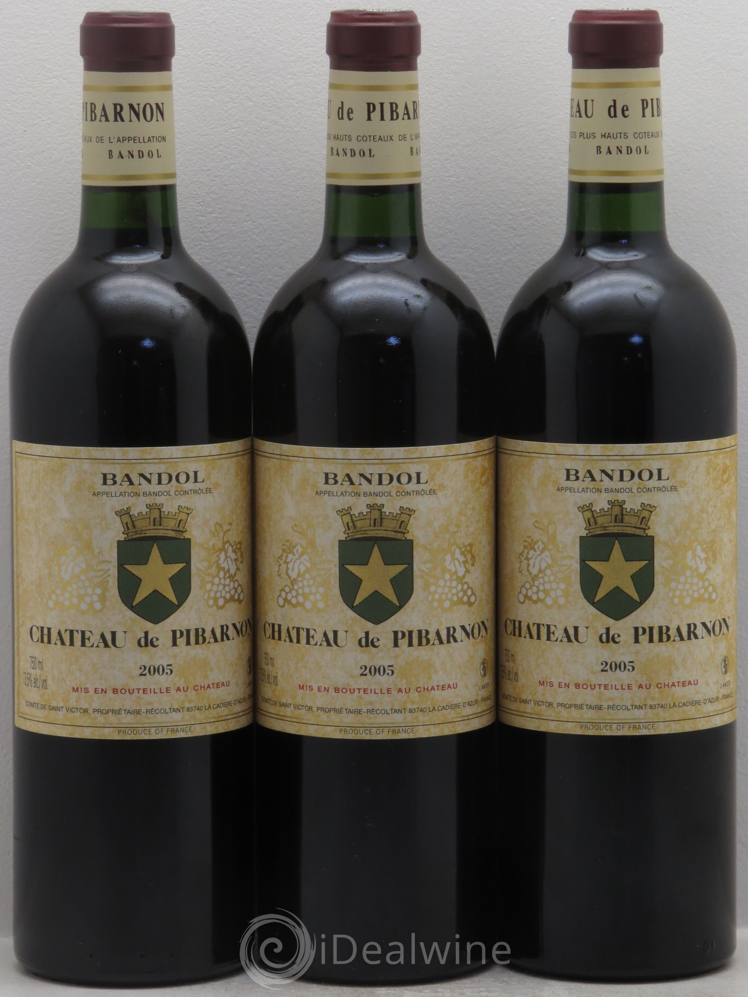 Bandol Château de Pibarnon Comte de Saint-Victor 2005 - Lot de 3 bouteilles - 0