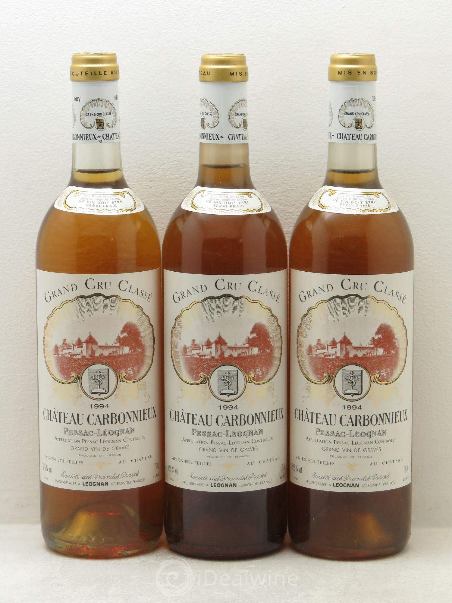 Château Carbonnieux Cru Classé de Graves 1994 - Lot de 3 bouteilles - 0