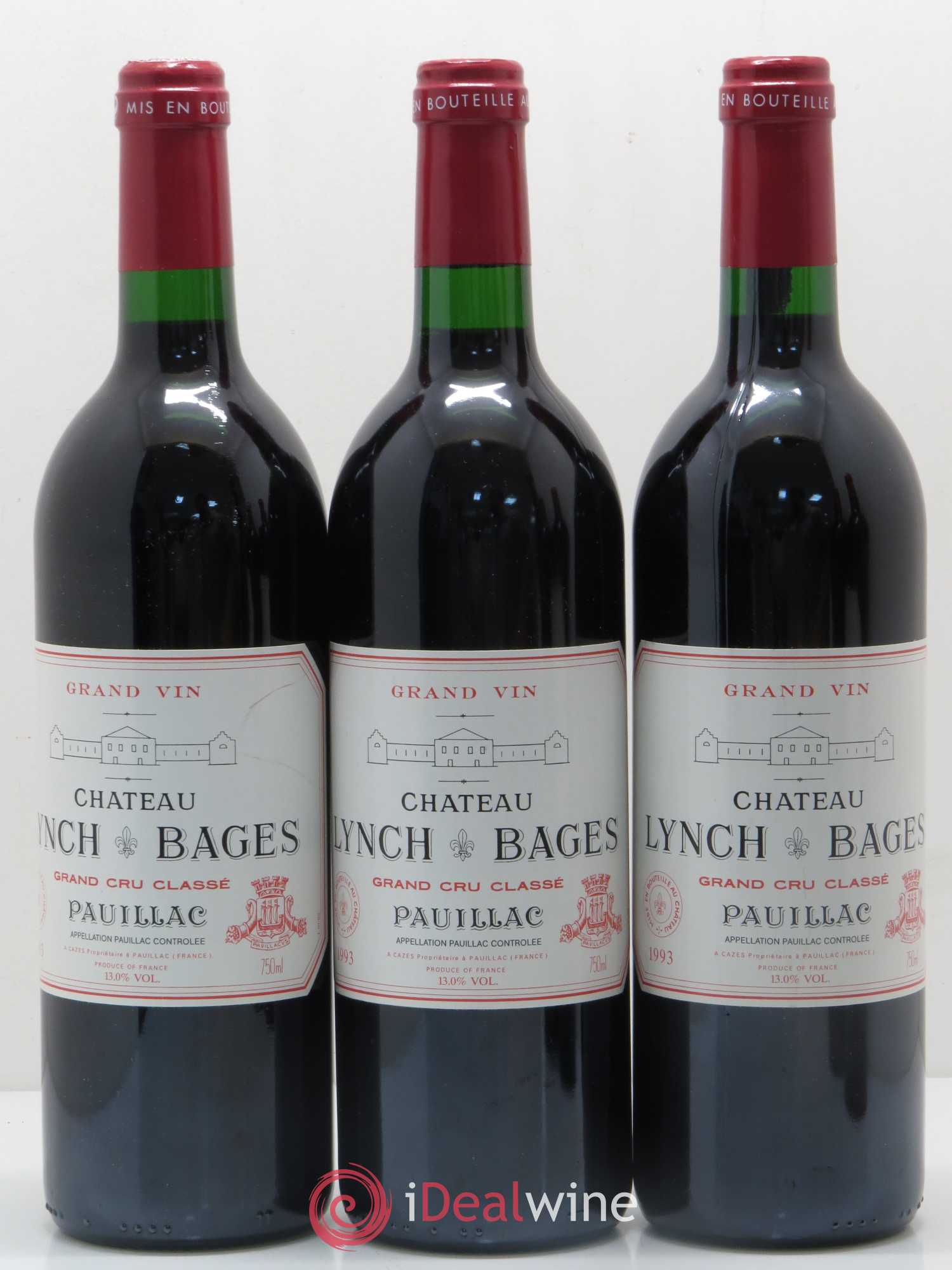 Château Lynch Bages 5ème Grand Cru Classé 1993 - Lot de 5 bouteilles - 1