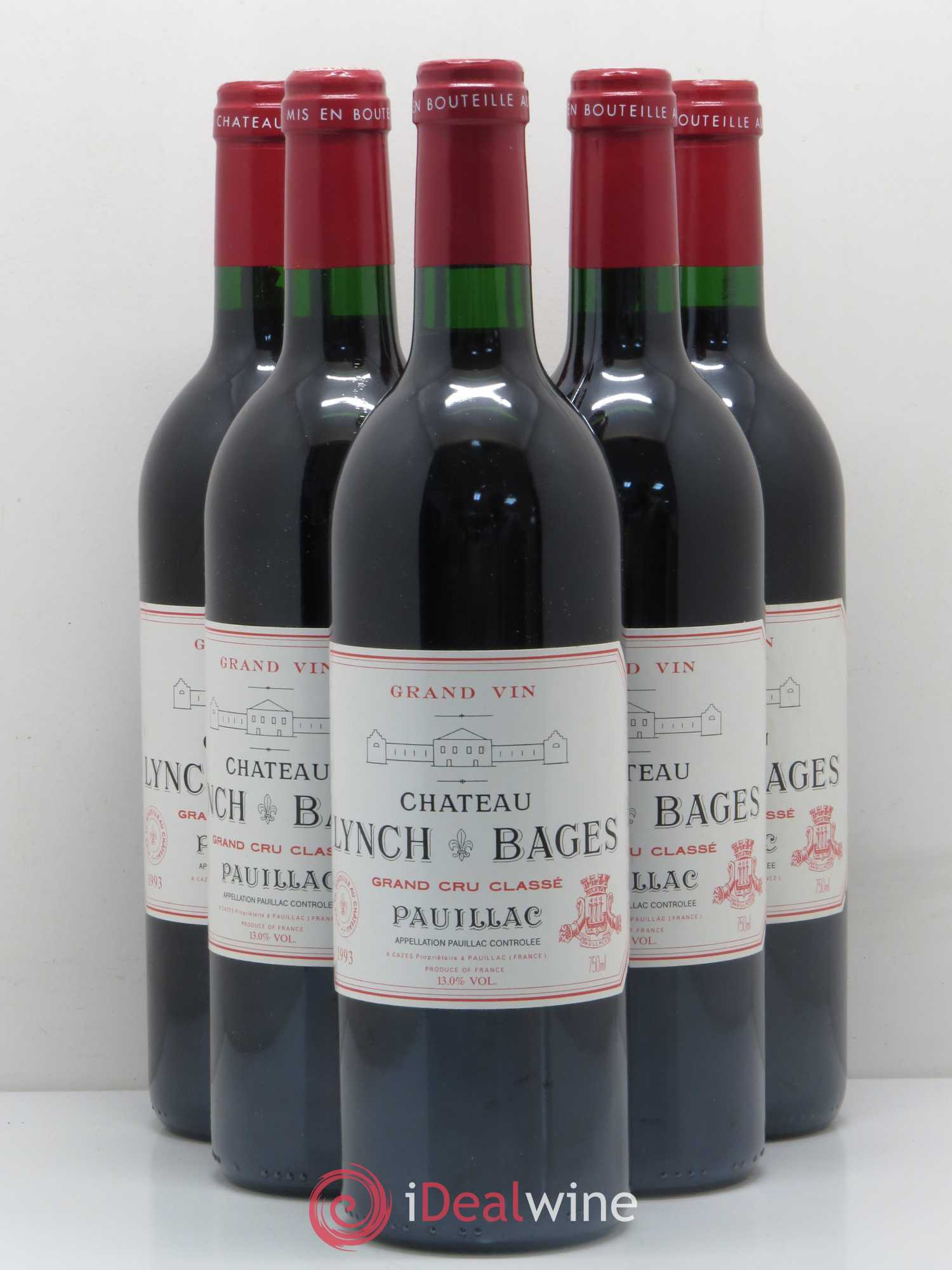 Château Lynch Bages 5ème Grand Cru Classé 1993 - Lot de 5 bouteilles - 0