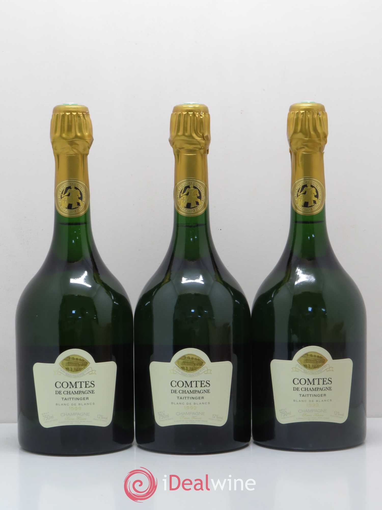 Comtes de Champagne Taittinger Blanc de blanc 1999 - Posten von 3 Flaschen - 0