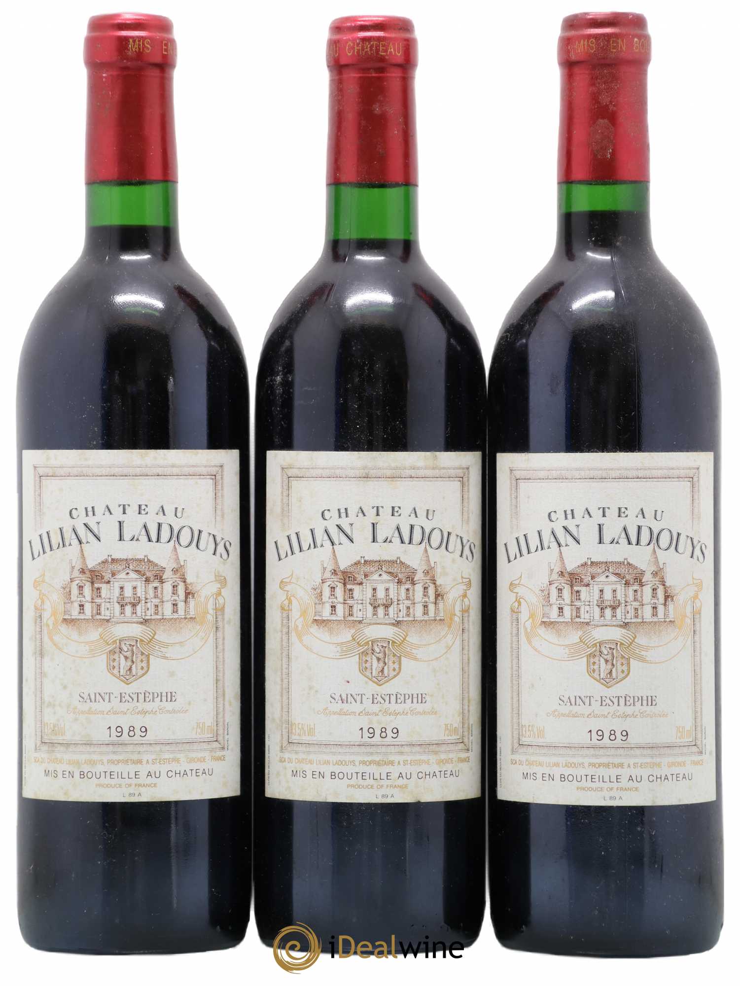Château Lilian Ladouys Cru Bourgeois 1989 - Lot de 3 bouteilles - 0