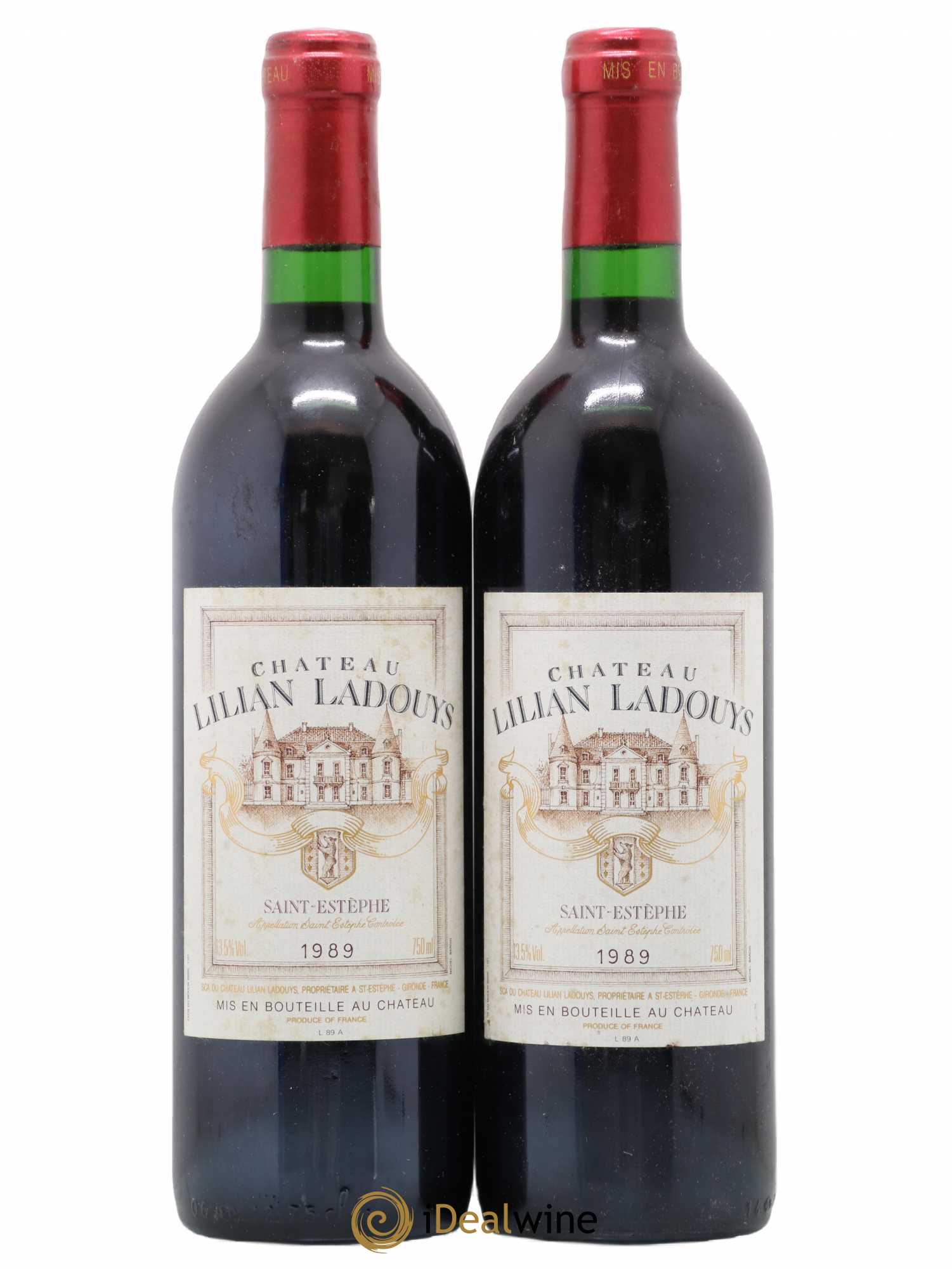 Château Lilian Ladouys Cru Bourgeois 1989 - Lot de 2 bouteilles - 0