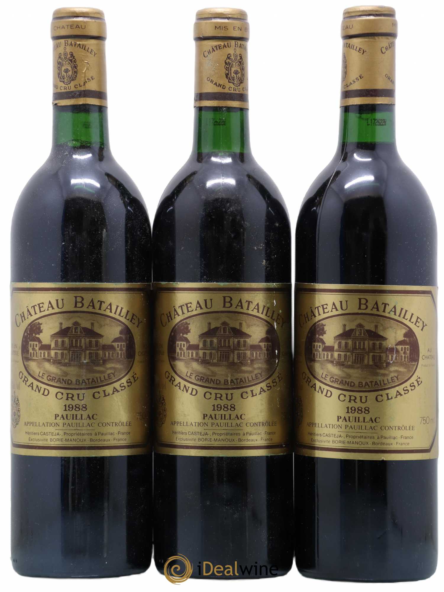 Château Batailley 5ème Grand Cru Classé 1988 - Lot de 3 bouteilles - 0