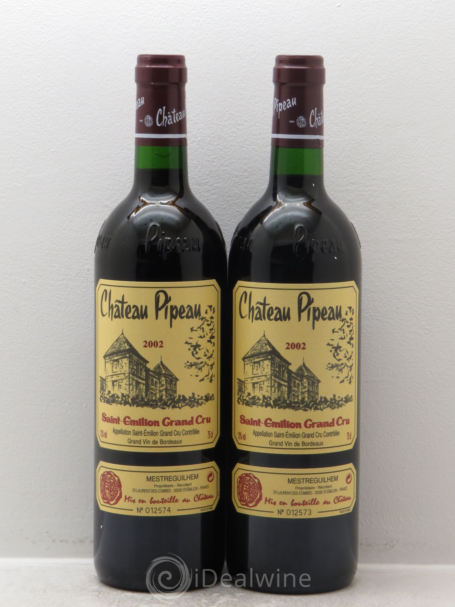 Château Pipeau 2002 - Lot de 2 bouteilles - 0
