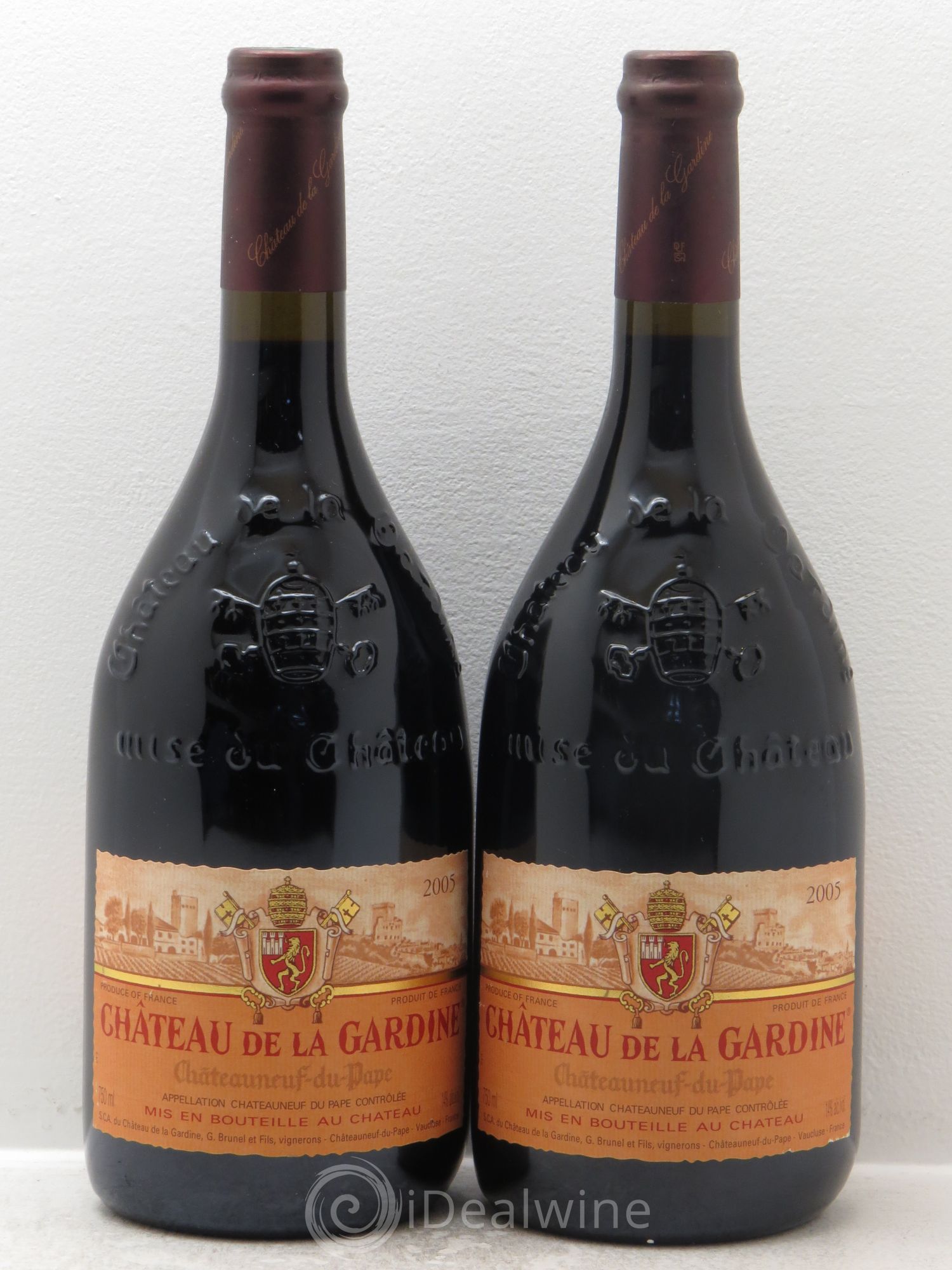 Châteauneuf-du-Pape Château de La Gardine Famille Brunel 2005 - Lot de 2 bouteilles - 0