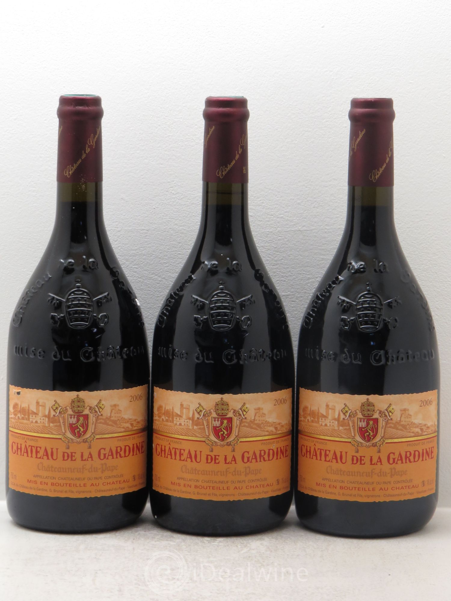 Châteauneuf-du-Pape Château de La Gardine Famille Brunel 2006 - Lot de 3 bouteilles - 0