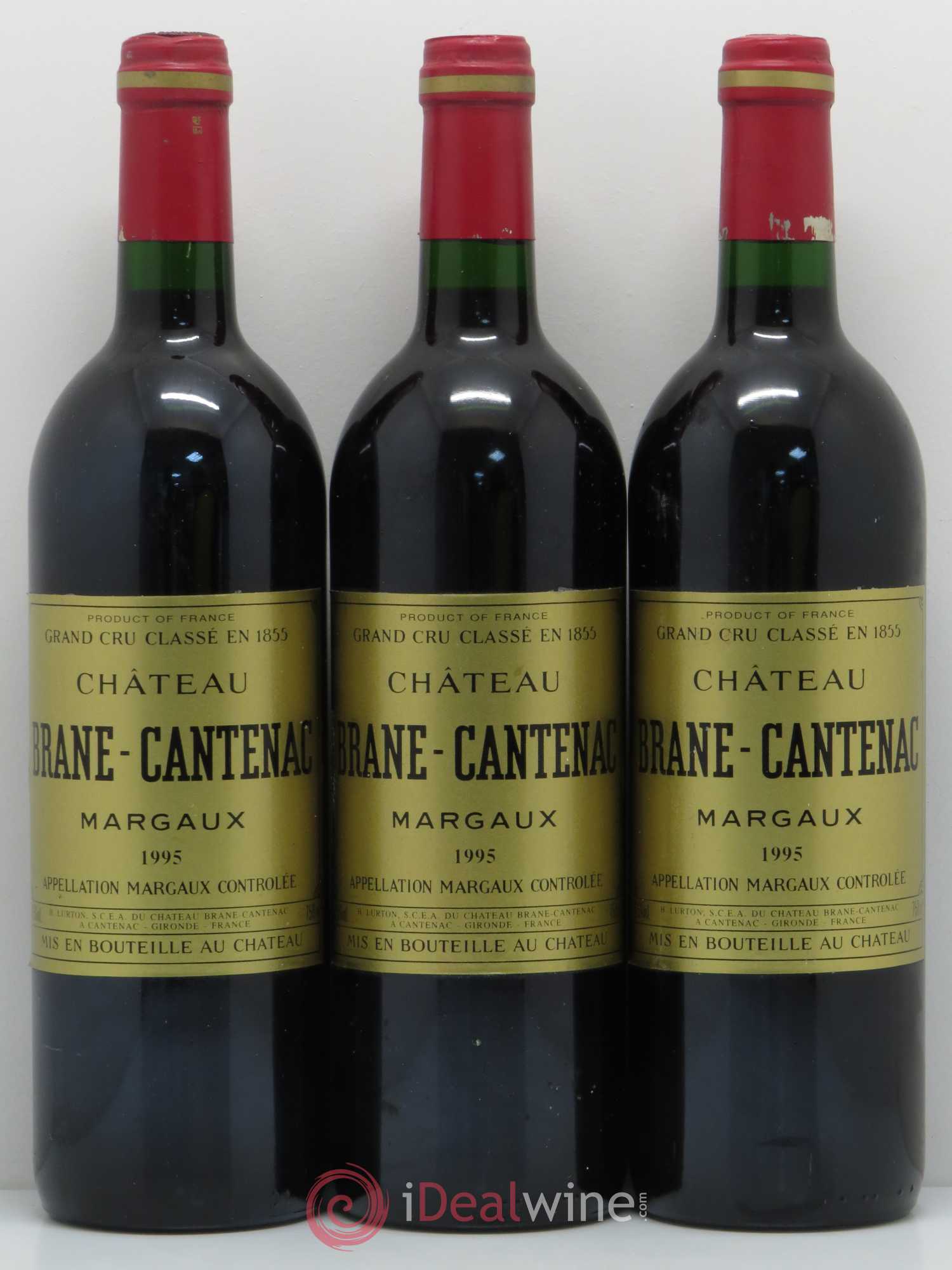 Château Brane Cantenac 2ème Grand Cru Classé 1995 - Lot de 3 bouteilles - 0