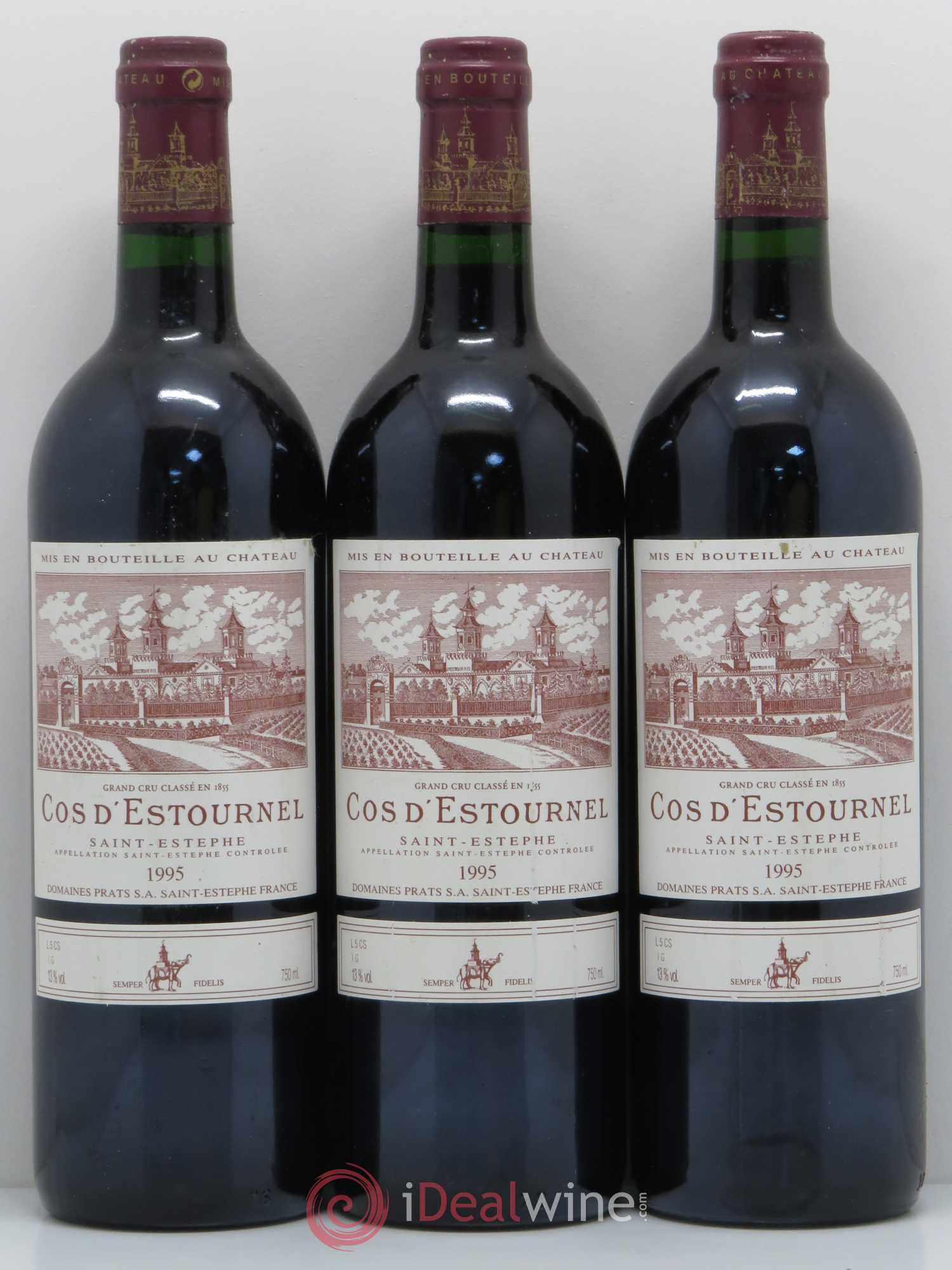 Cos d'Estournel 2ème Grand Cru Classé 1995 - Lot de 3 bouteilles - 0