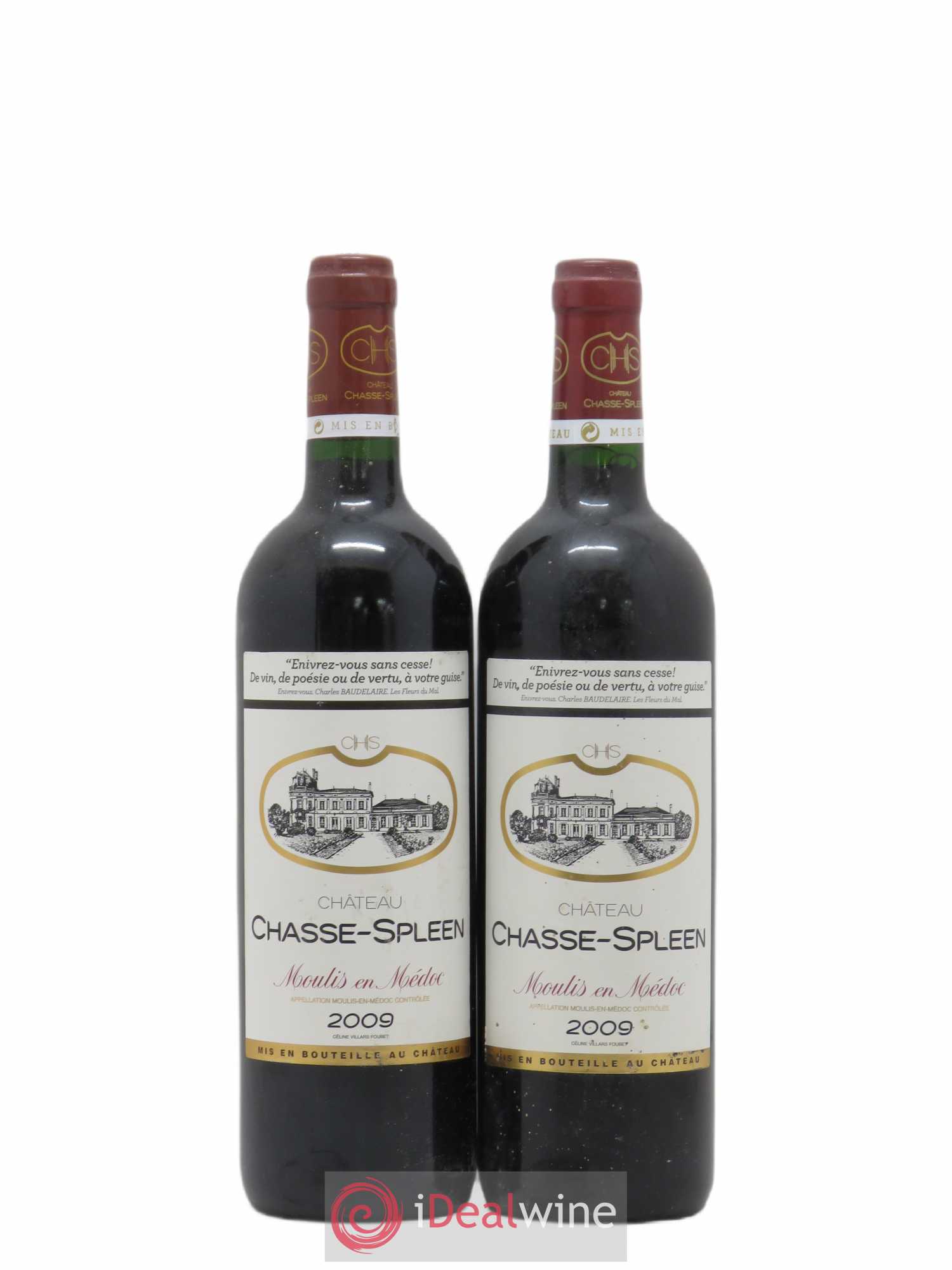 Château Chasse Spleen 2009 - Lot de 2 bouteilles - 0