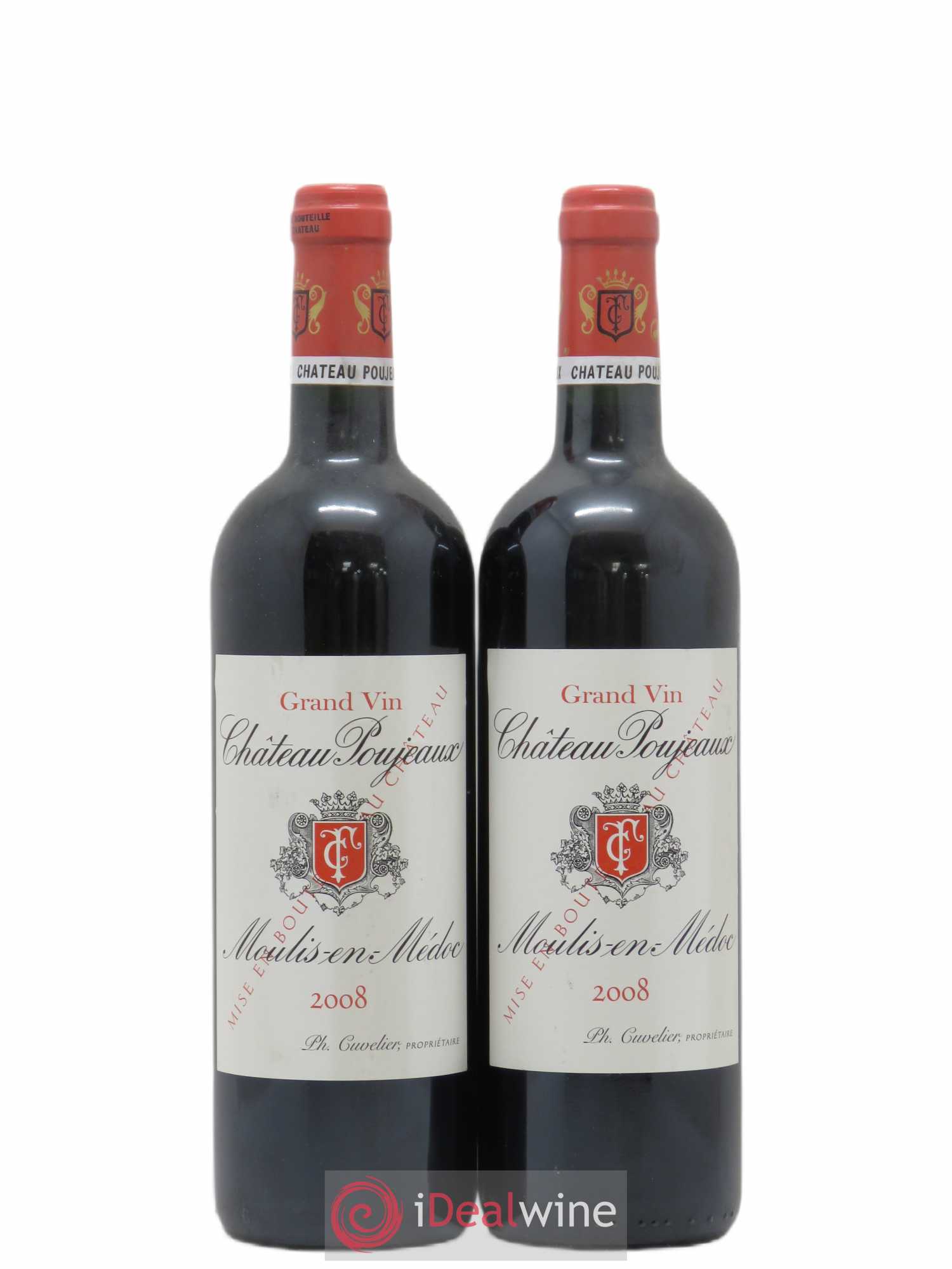 Château Poujeaux 2008 - Lot de 2 bouteilles - 0