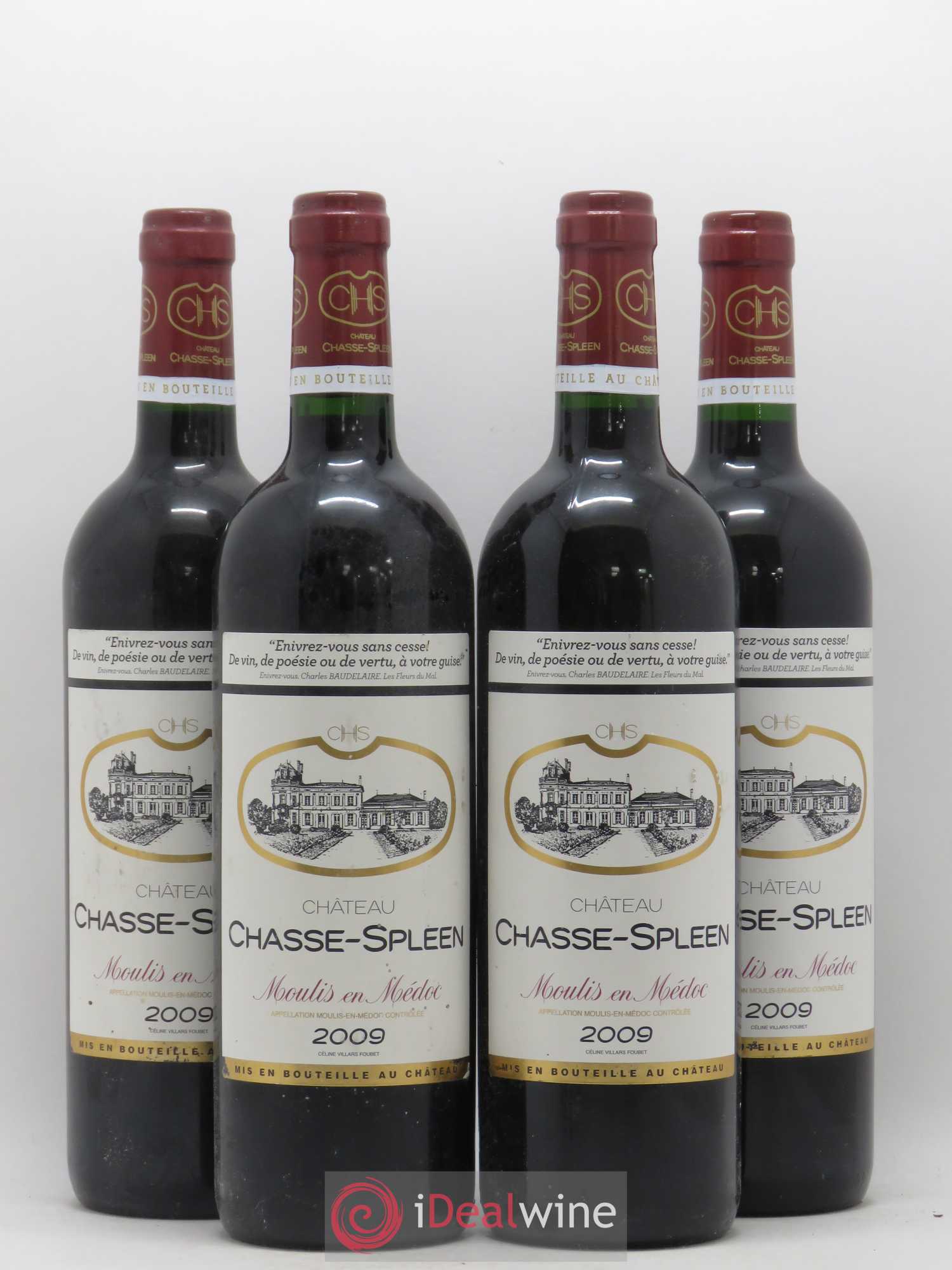Château Chasse Spleen 2009 - Lot de 4 bouteilles - 0