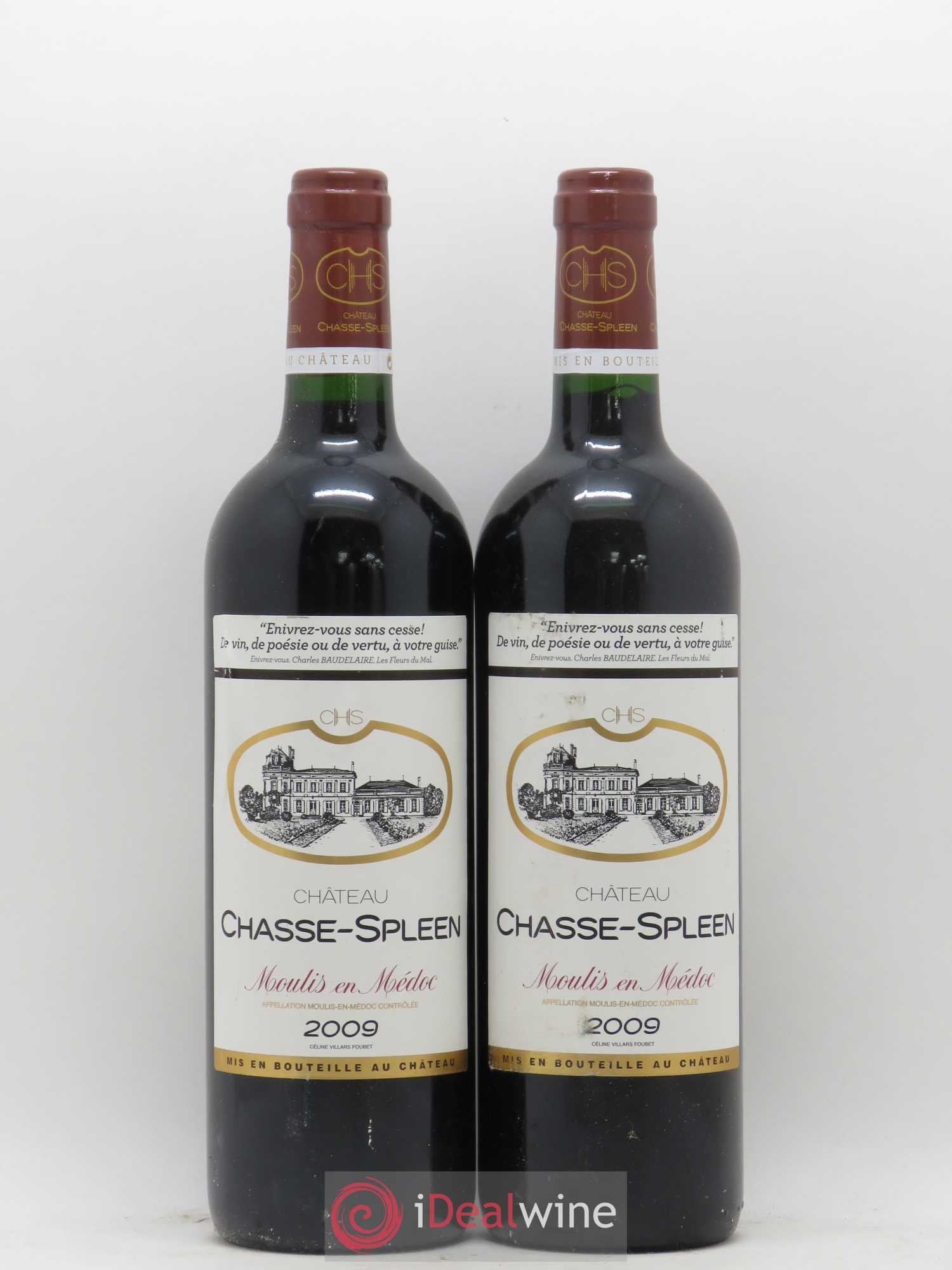 Château Chasse Spleen 2009 - Lot de 2 bouteilles - 0