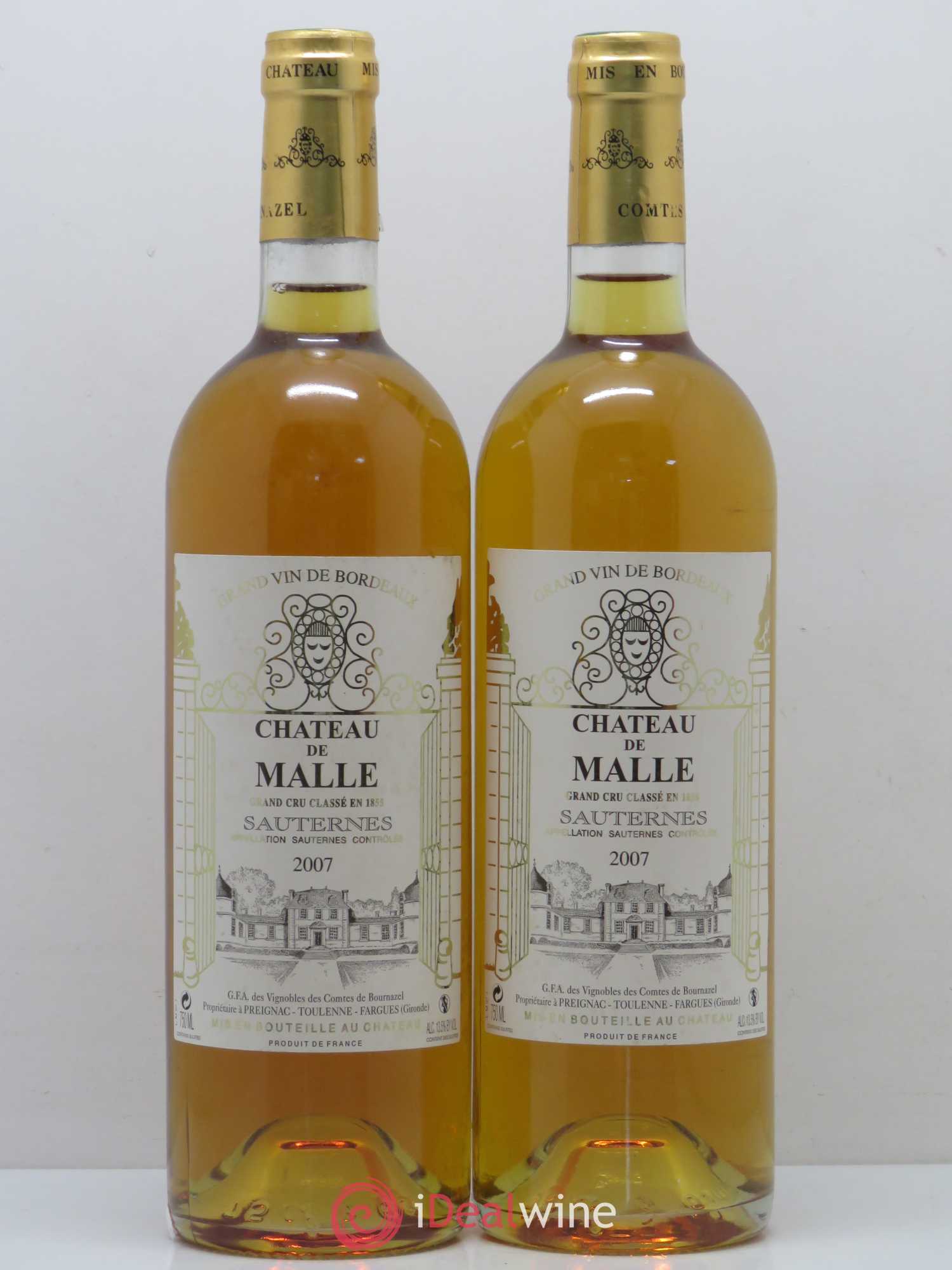 Château de Malle 2ème Grand Cru Classé 2007 - Lotto di 2 bottiglie - 0