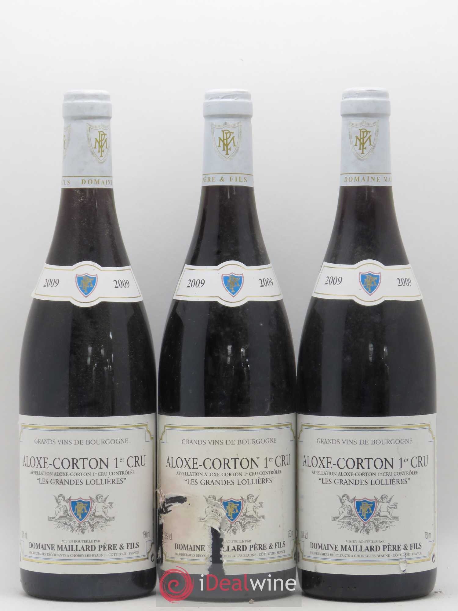 Aloxe-Corton 1er Cru Les Grandes Lollières Maillard et Fils (Domaine) 2009 - Lot de 3 bouteilles - 0
