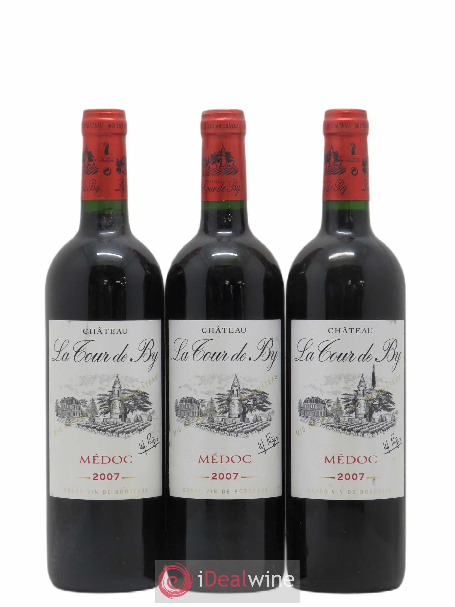 Château La Tour de By Cru Bourgeois 2007 - Lot de 3 bouteilles - 0