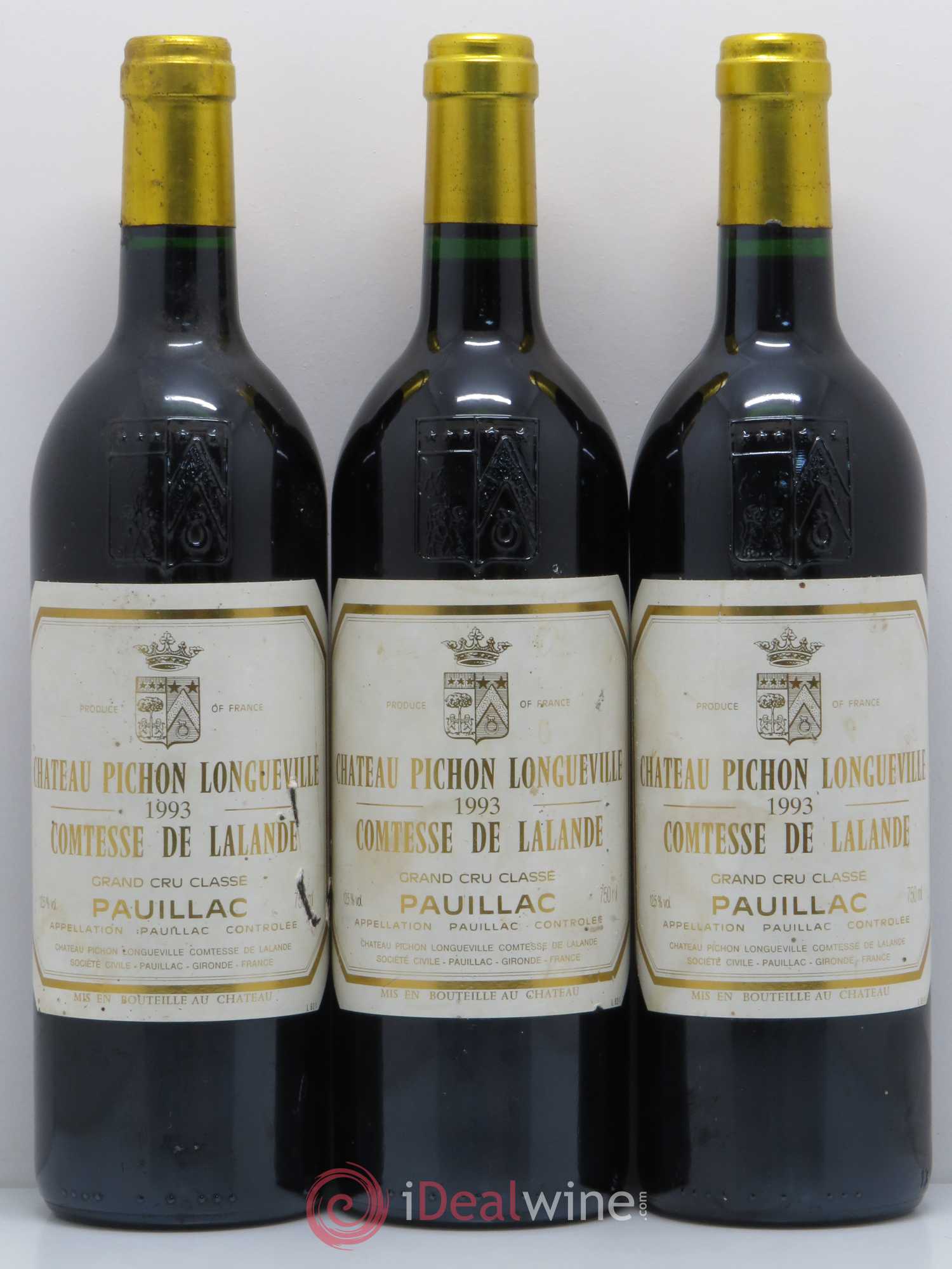 Château Pichon Longueville Comtesse de Lalande 2ème Grand Cru Classé 1993 - Lot de 3 bouteilles - 0