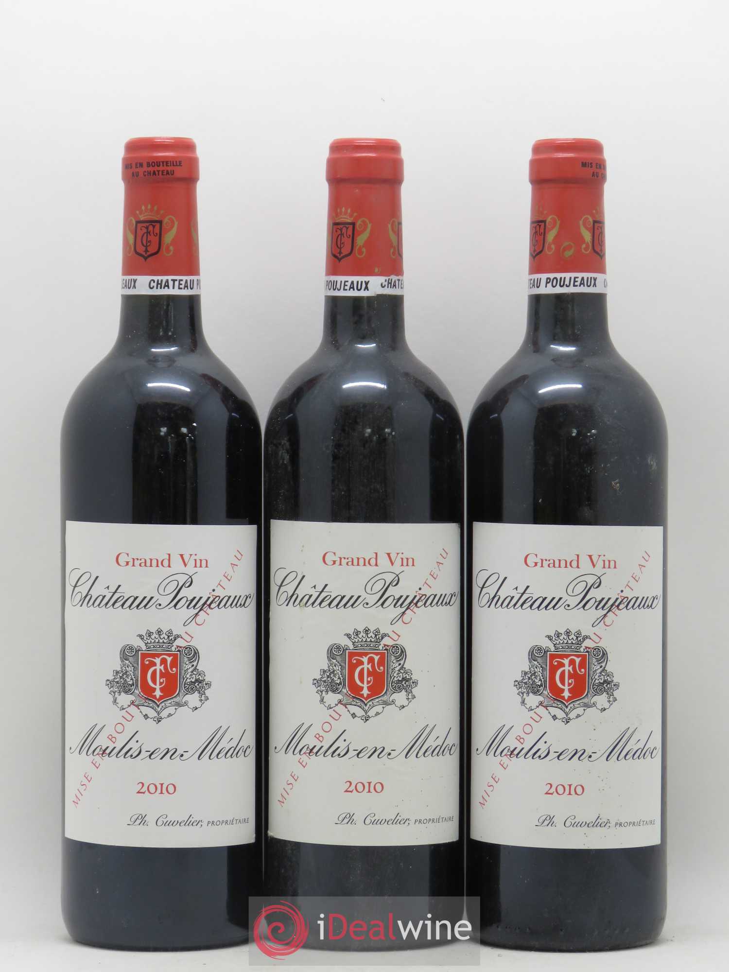Château Poujeaux 2010 - Lot de 3 bouteilles - 0