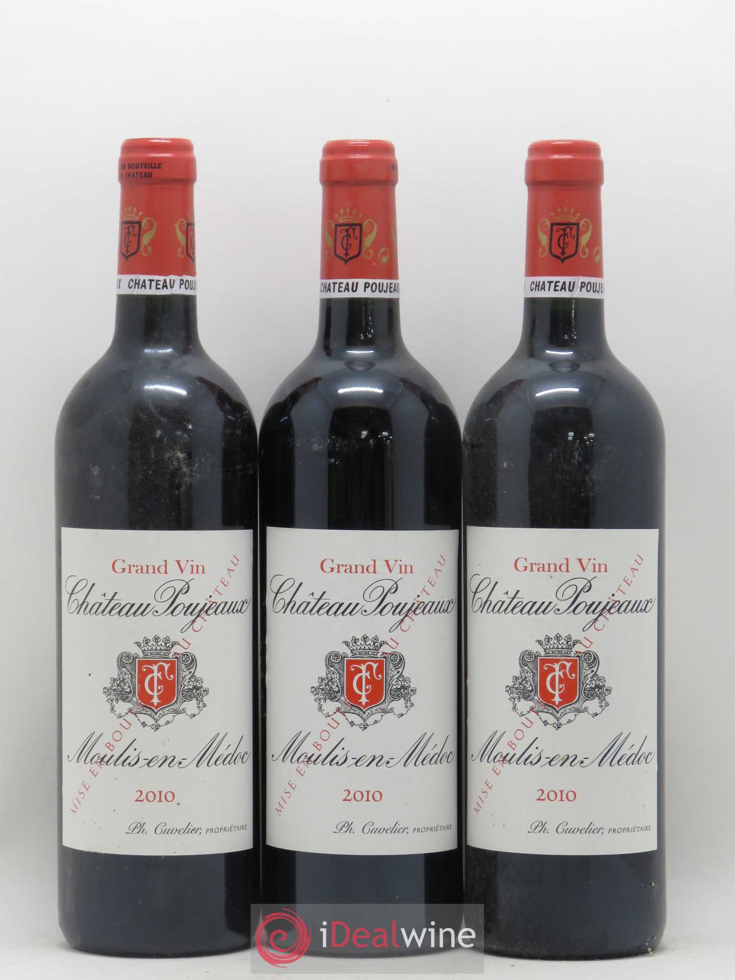 Château Poujeaux 2010 - Lot de 3 bouteilles - 0