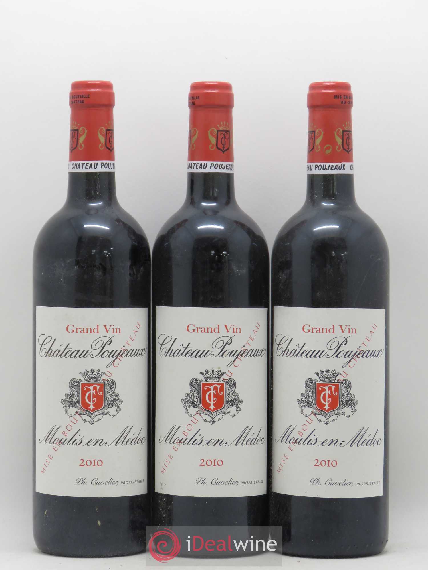Château Poujeaux 2010 - Lot de 3 bouteilles - 0