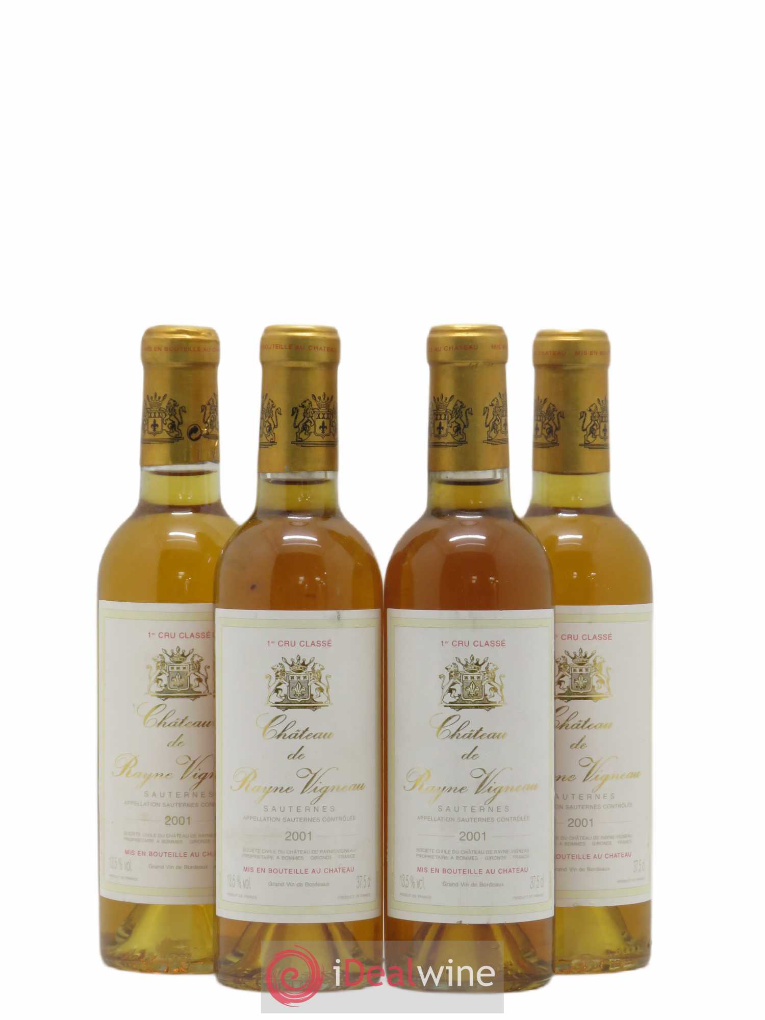 Château de Rayne Vigneau 1er Grand Cru Classé 2001 - Posten von 4 Demi-Flaschen - 0