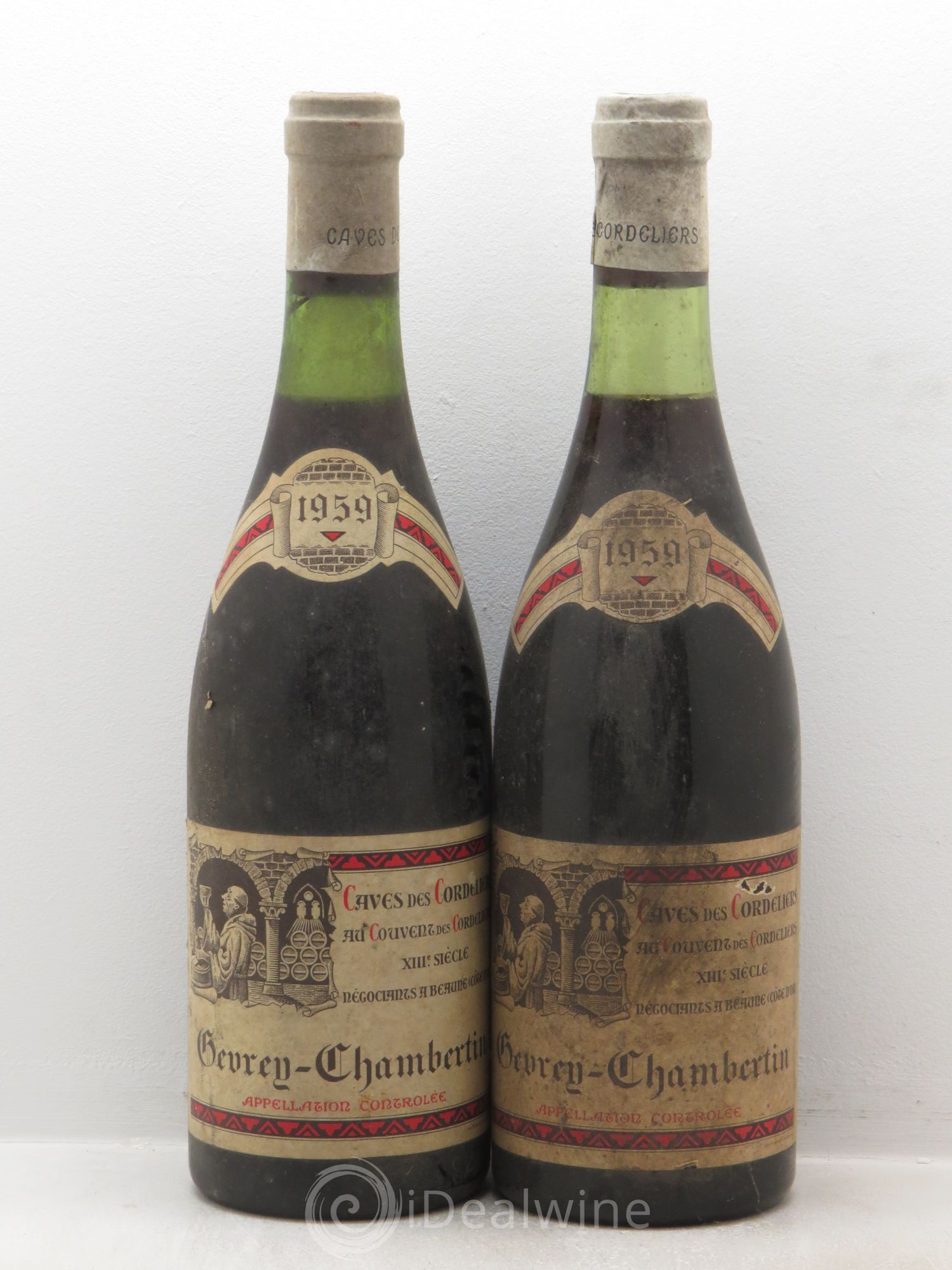 Gevrey-Chambertin Cave des Cordeliers 1959 - Posten von 2 Flaschen - 0
