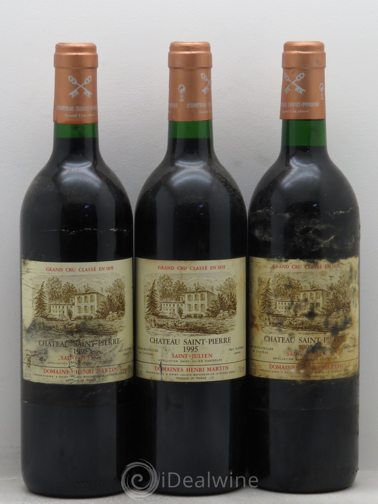 Château Saint-Pierre 4ème Grand Cru Classé (sans prix de réserve) 1995 - Lot de 3 bouteilles - 0
