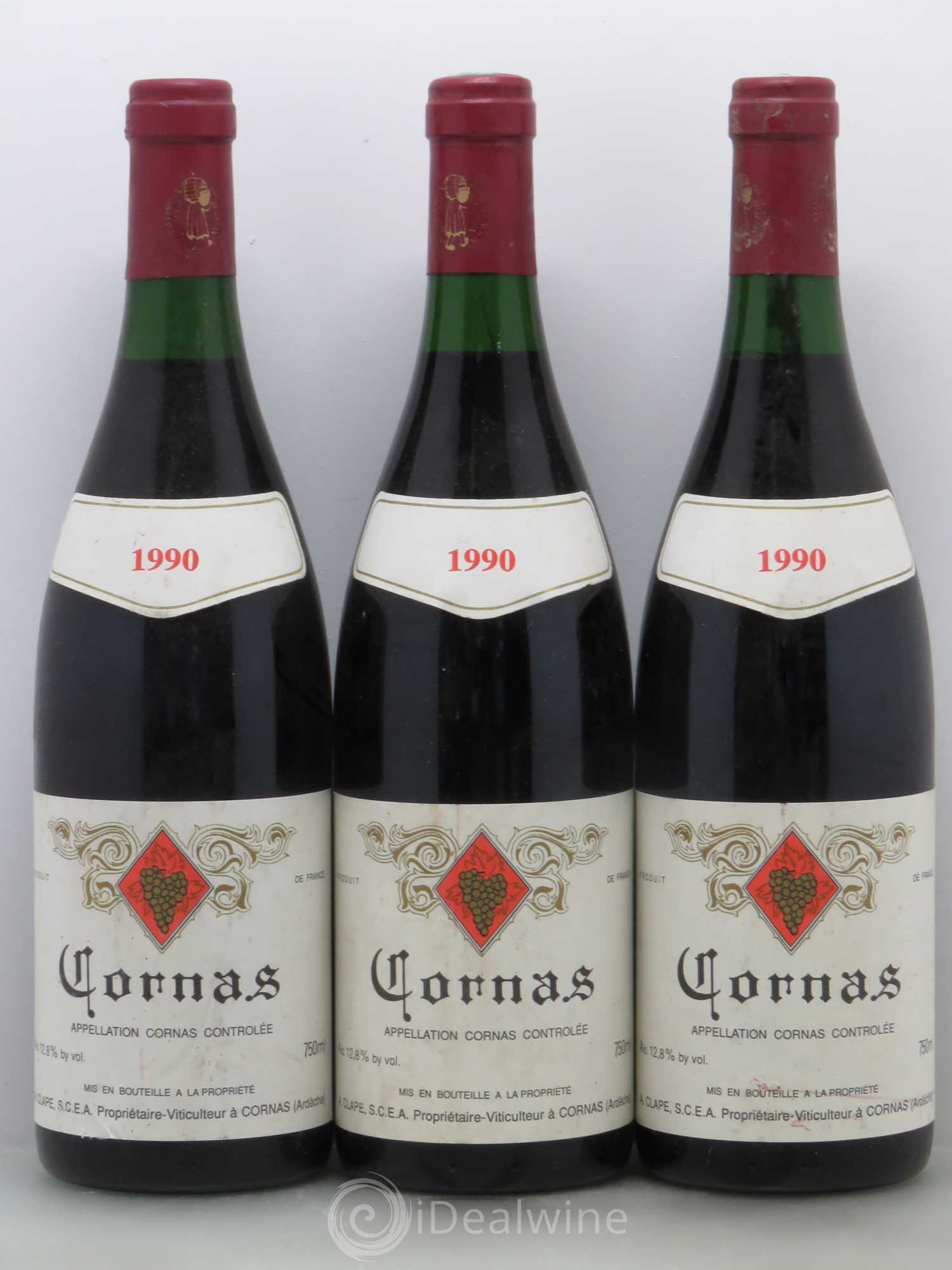 Cornas Auguste Clape 1990 - Lot de 3 bouteilles - 0