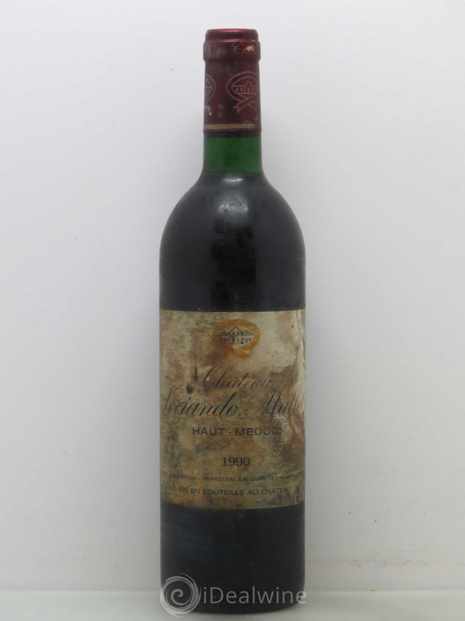 Château Sociando Mallet 1990 - Lot de 1 bouteille - 0