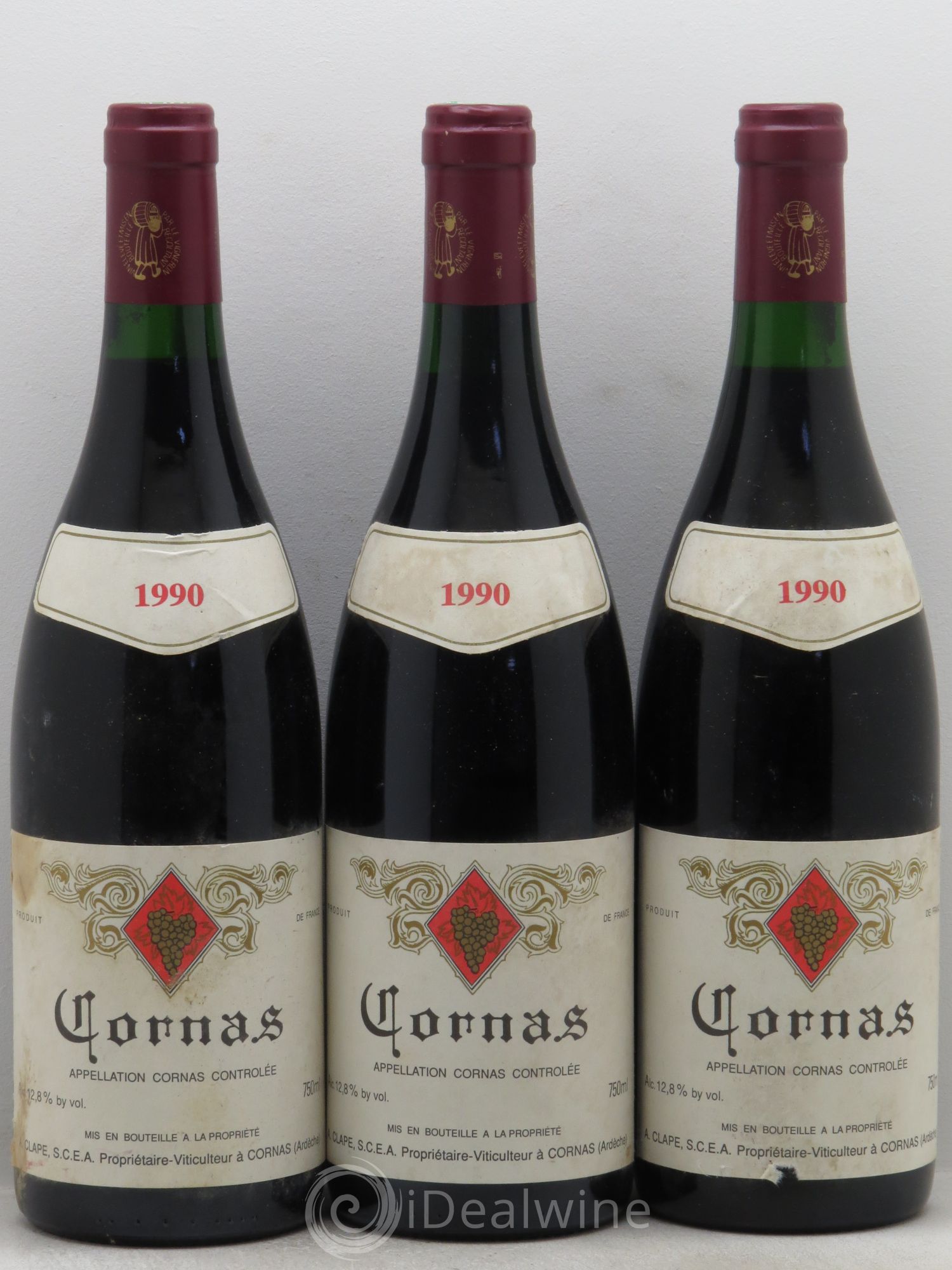 Cornas Auguste Clape 1990 - Lot de 3 bouteilles - 0
