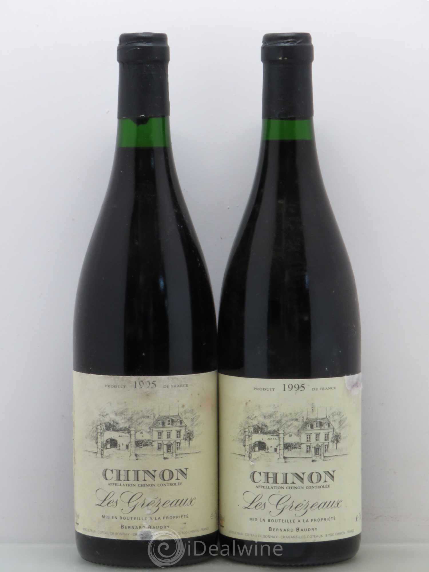 Chinon Les Grézeaux Bernard Baudry 1995 - Lot of 2 bottles - 0