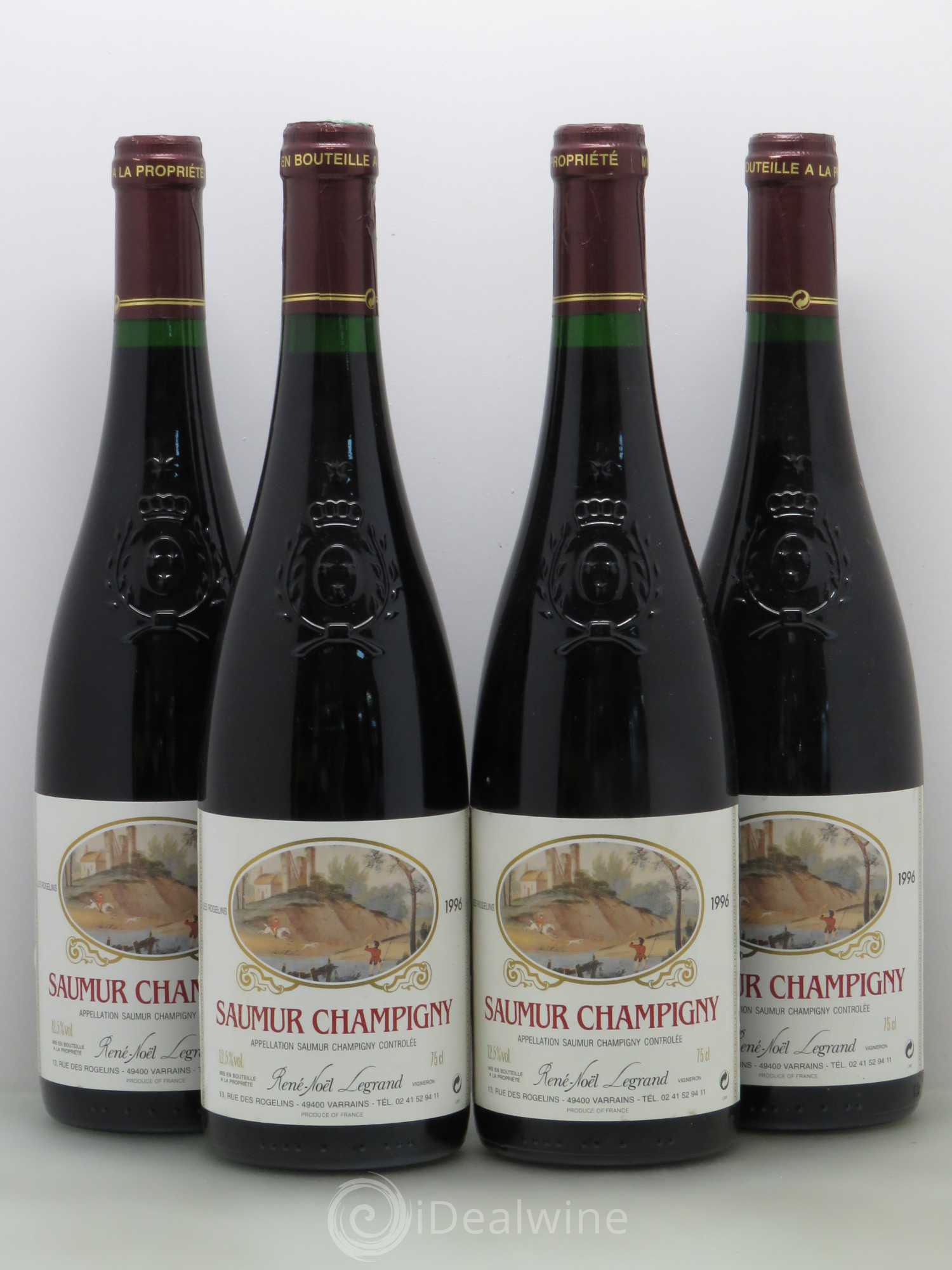 Saumur-Champigny Les Rogelins Clotilde Legrand (anciennement René-Noël Legrand) 1996 - Lot de 4 bouteilles - 0