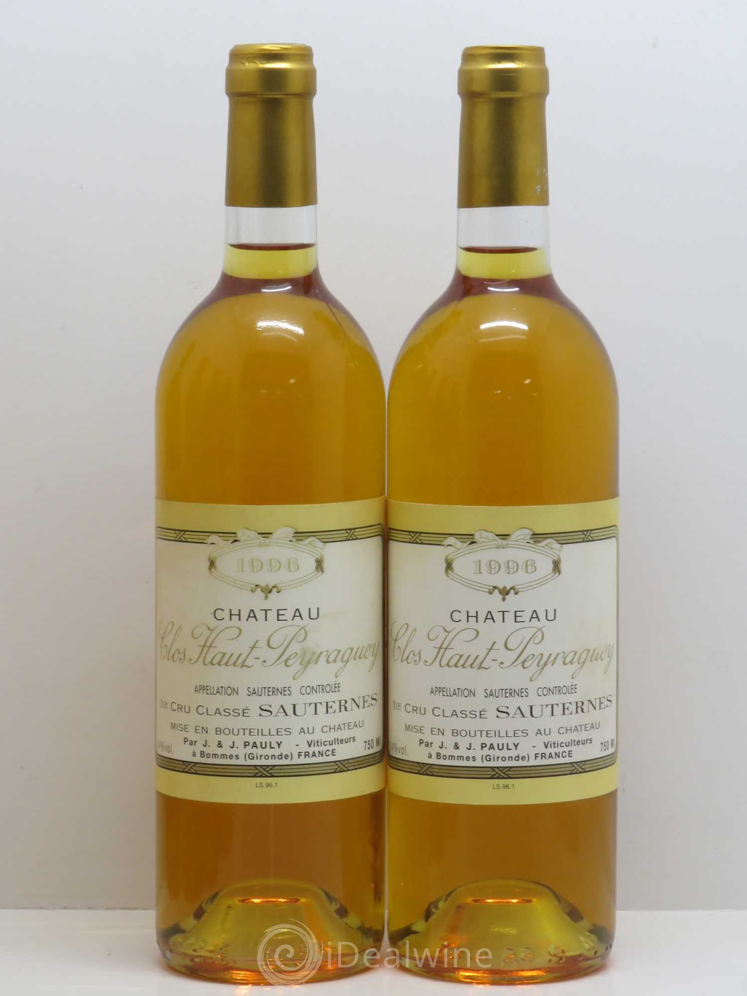 Clos Haut-Peyraguey 1er Grand Cru Classé 1996 - Lotto di 2 bottiglie - 0