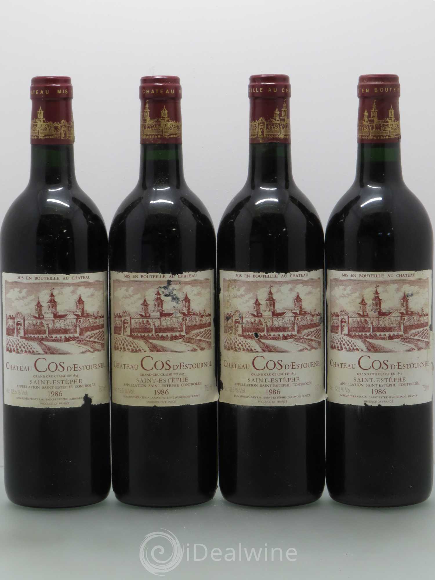 Cos d'Estournel 2ème Grand Cru Classé 1986 - Lot de 4 bouteilles - 0