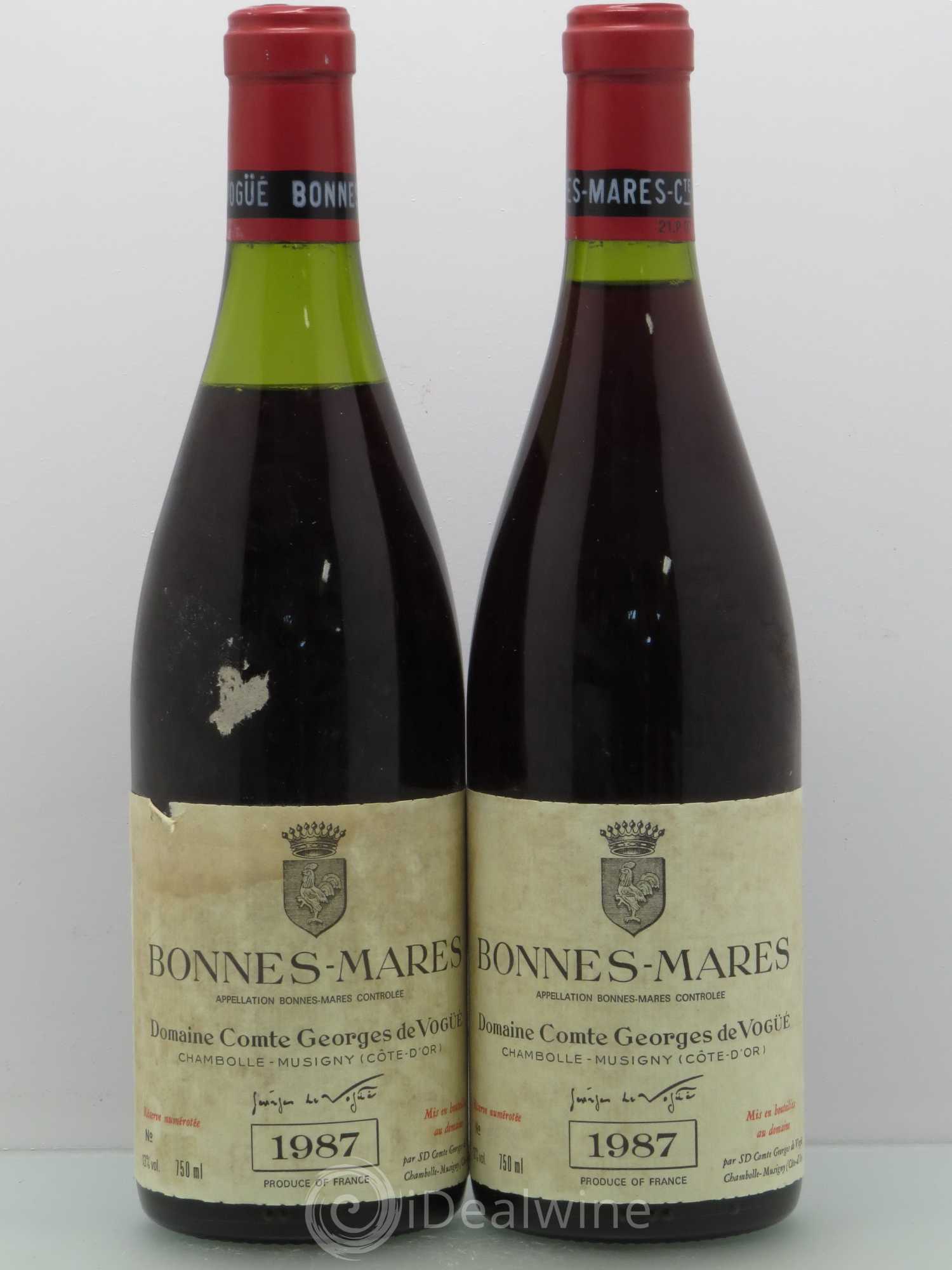Bonnes-Mares Grand Cru Comte Georges de Vogüé 1987 - Lot de 2 bouteilles - 0