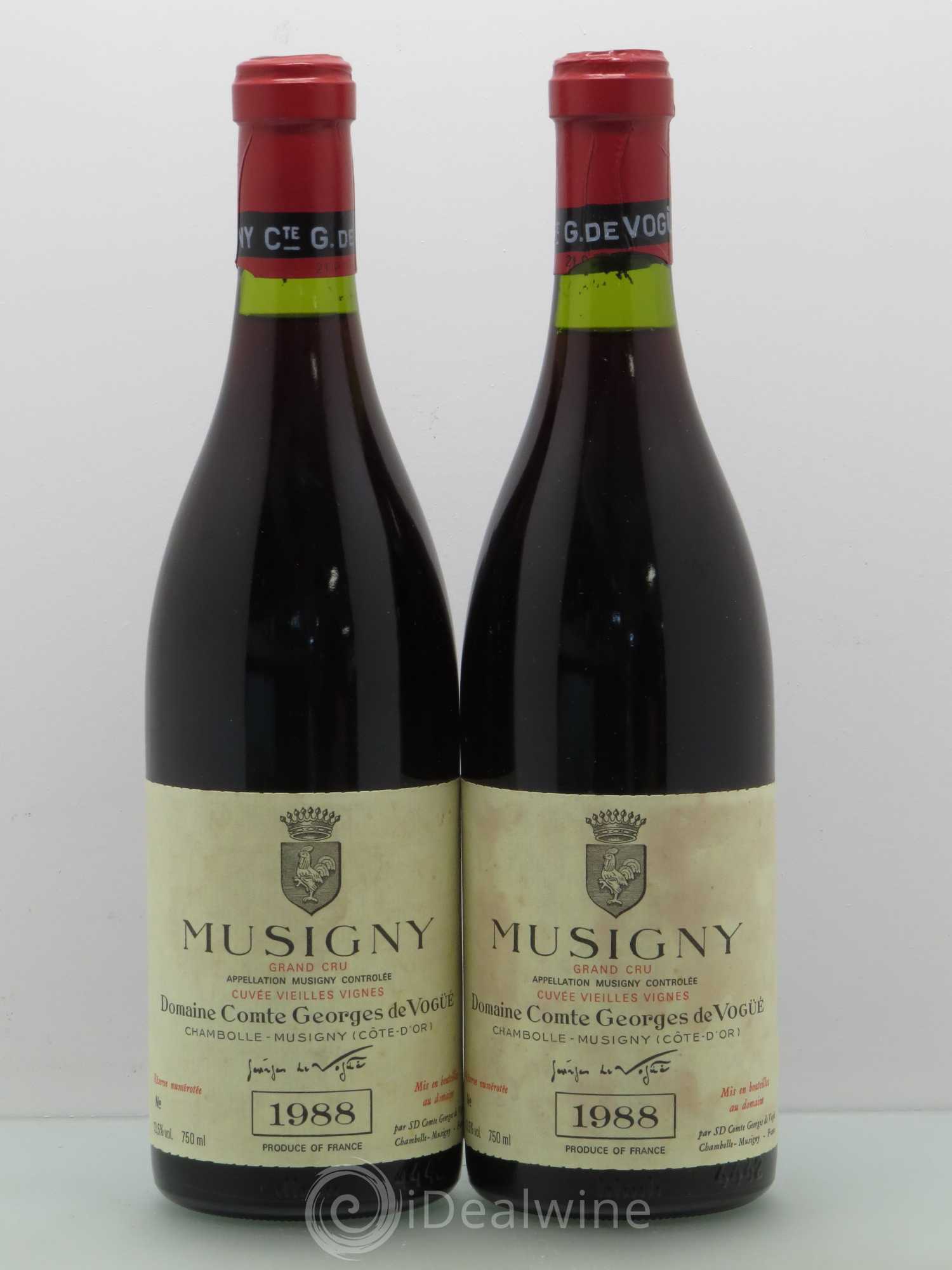 Musigny Grand Cru Cuvée Vieilles Vignes Comte Georges de Vogüé 1988 - Lot de 2 bouteilles - 0