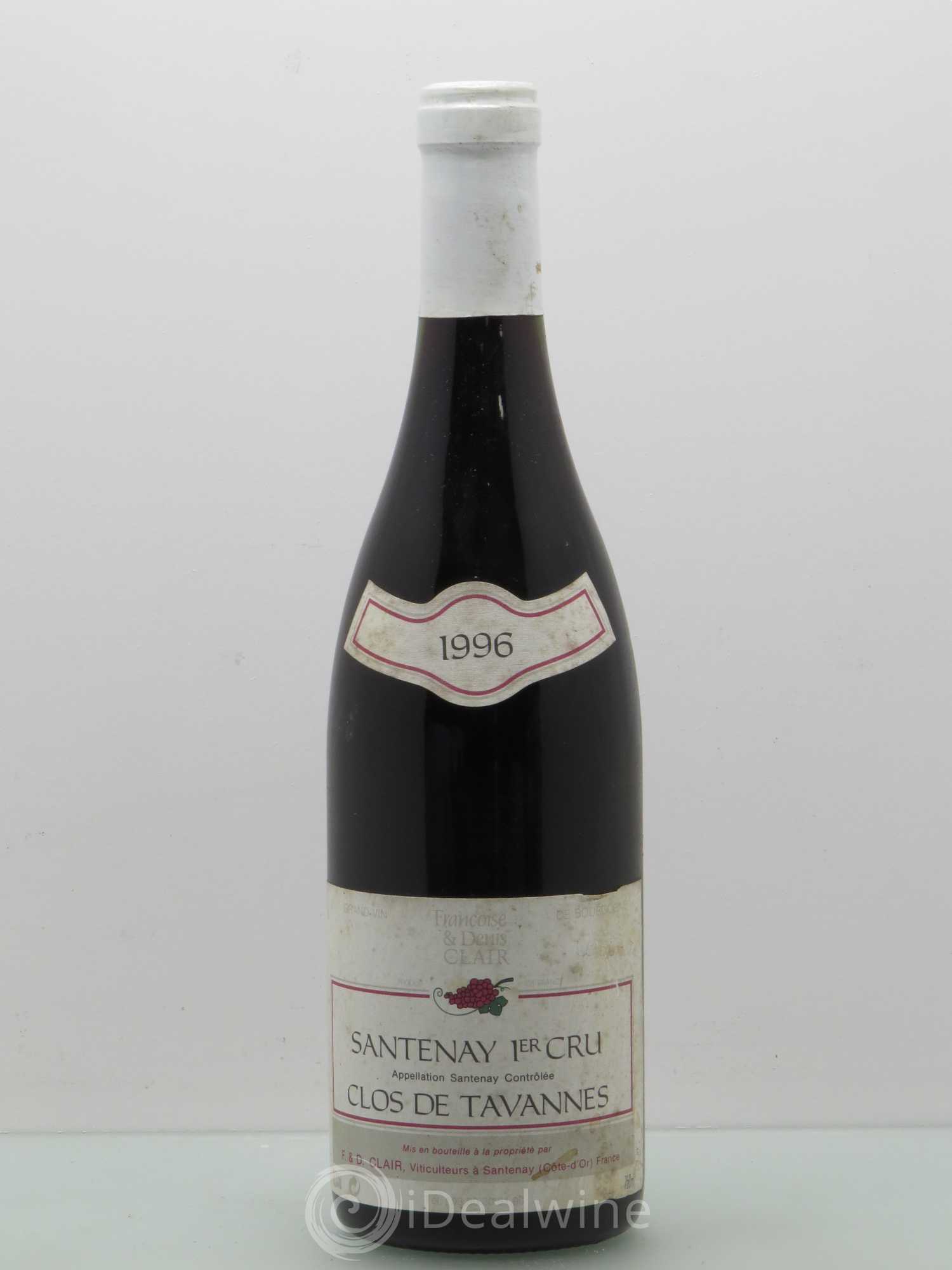 Santenay 1er Cru Clos De La Comme Françoise Et Denis Clair 1996 - Posten von 1 Flasche - 0