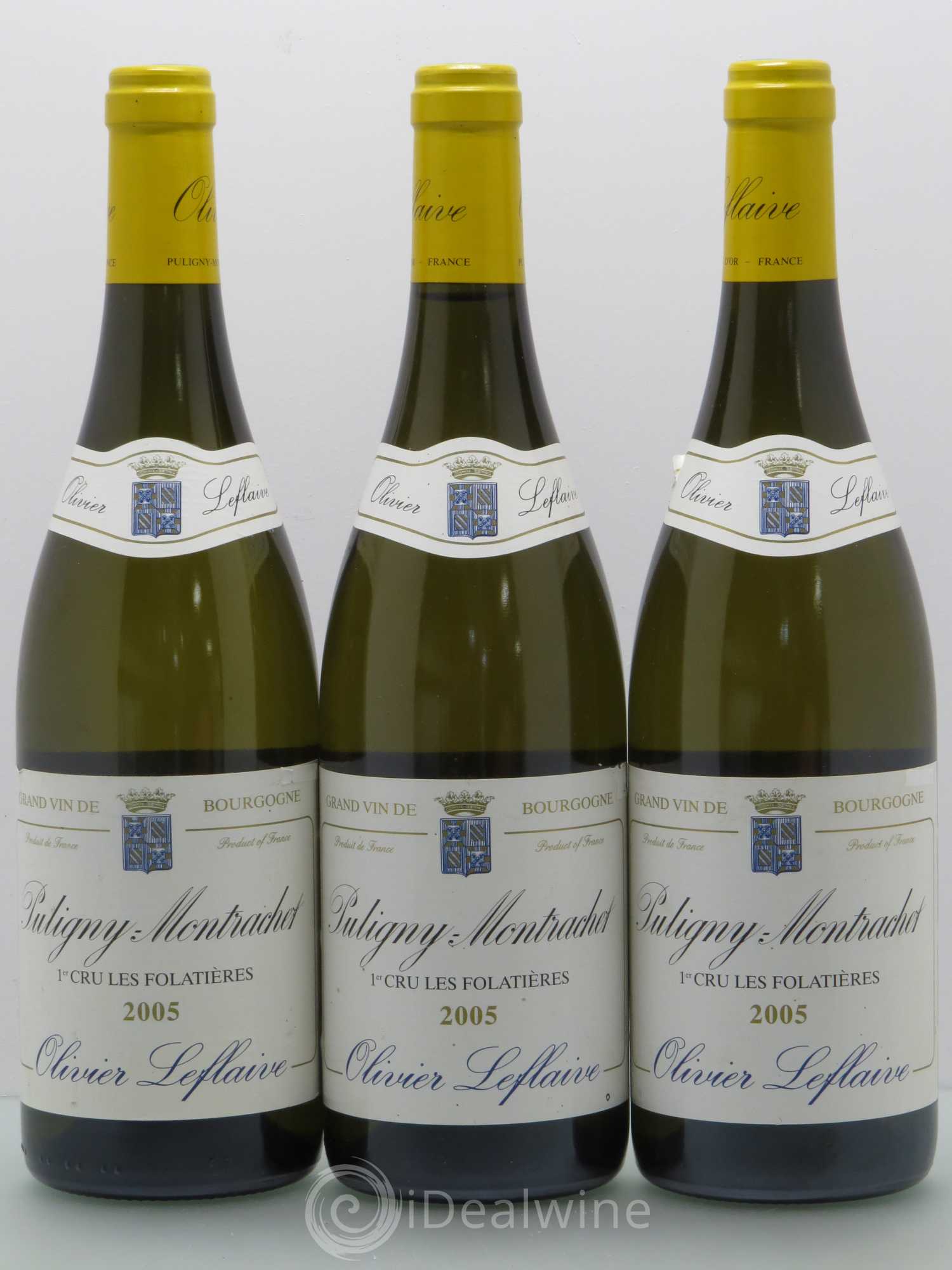 Puligny-Montrachet 1er Cru Les Folatieres Olivier Leflaive 2005 - Posten von 3 Flaschen - 0