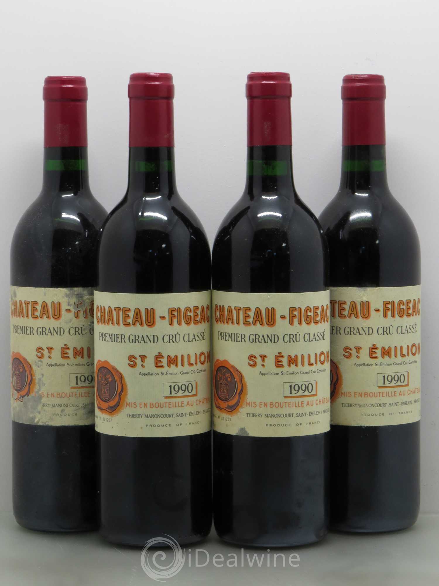 Château Figeac 1er Grand Cru Classé A 1990 - Lot de 4 bouteilles - 0