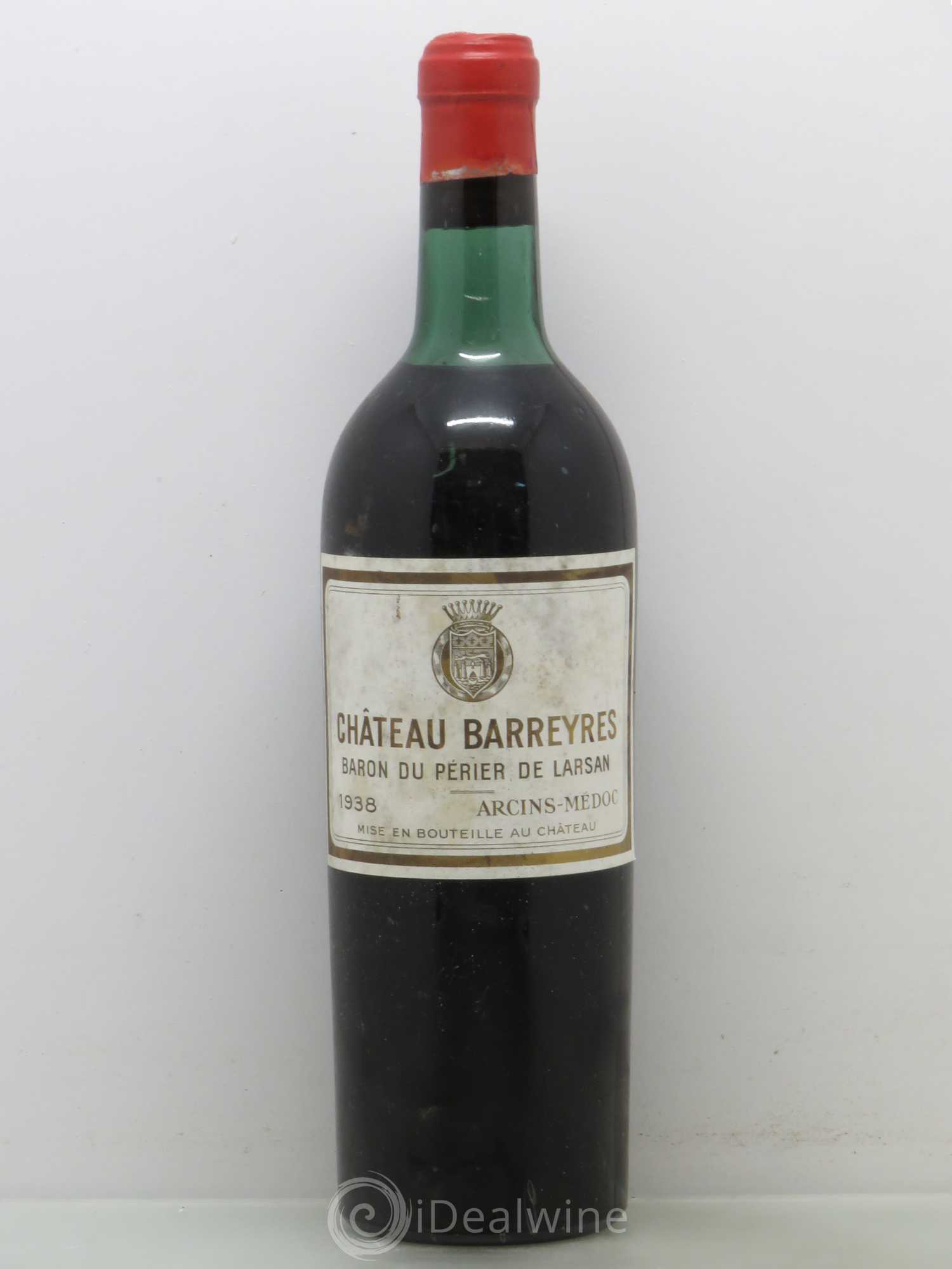 Château d' Arcins Cru Bourgeois Château Barreyres 1938 - Lot de 1 bouteille - 0