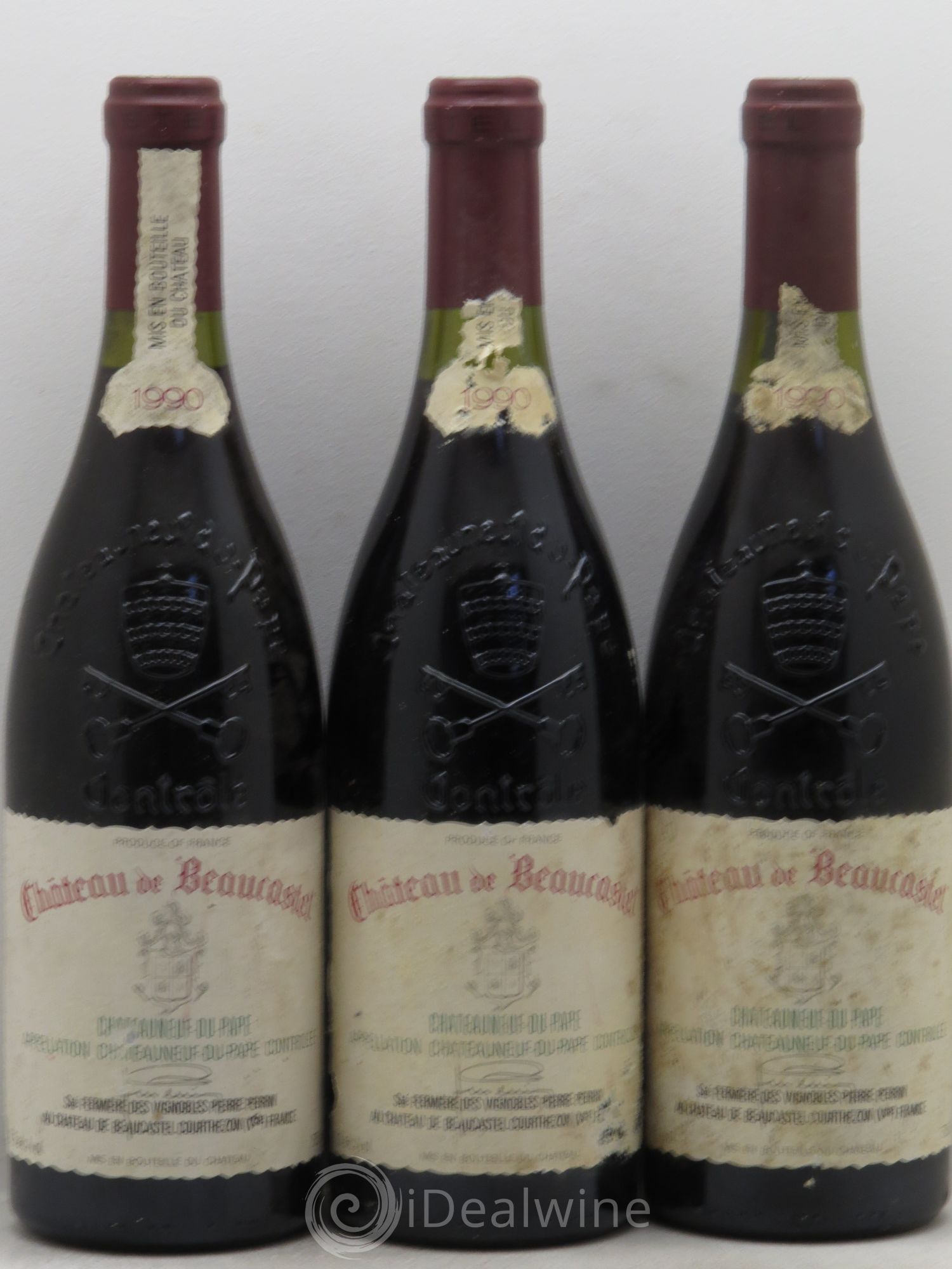 Châteauneuf-du-Pape Château de Beaucastel Famille Perrin 1990 - Lot de 3 bouteilles - 0