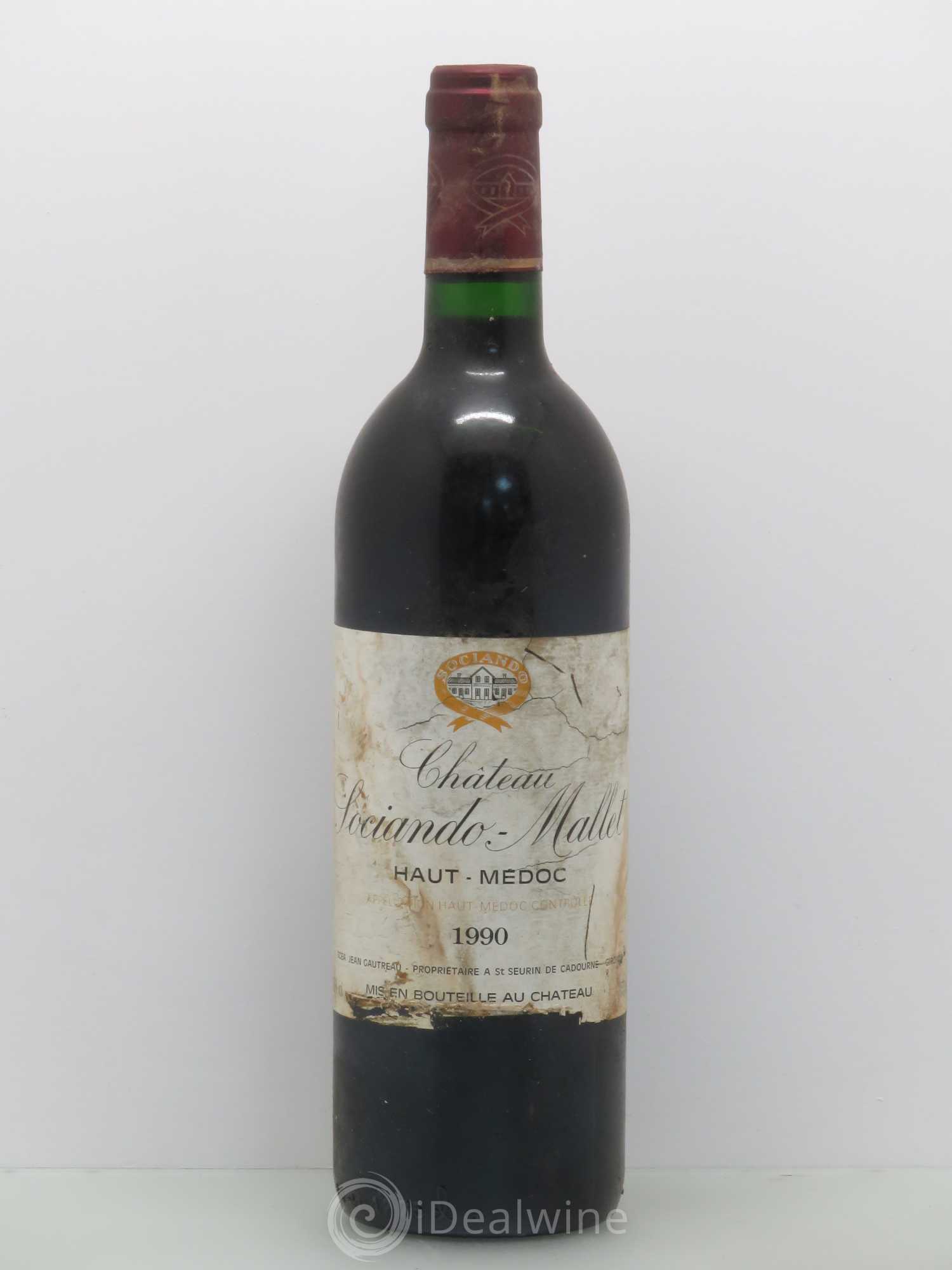 Château Sociando Mallet 1990 - Lot de 1 bouteille - 0