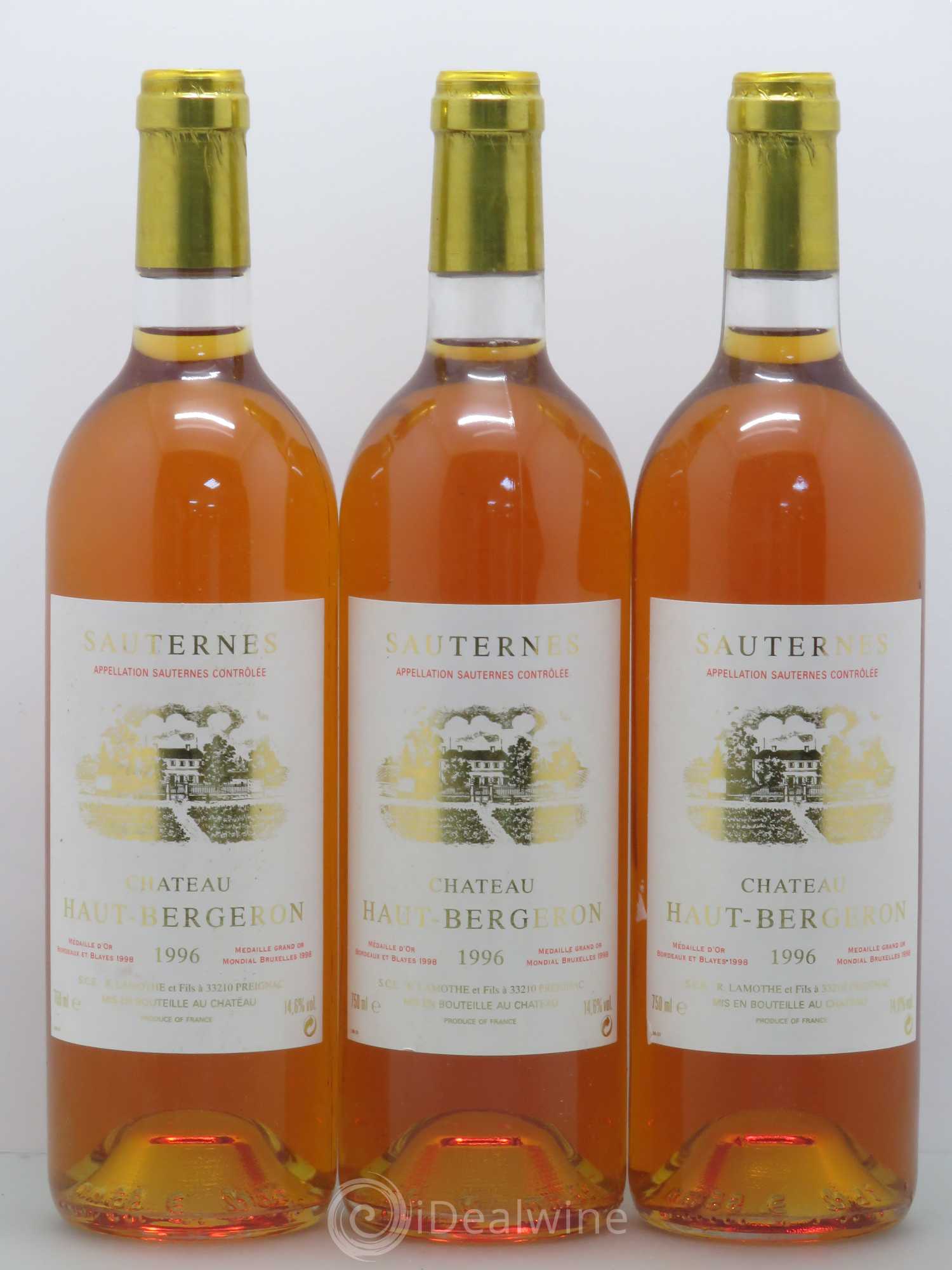 Château Haut-Bergeron (senza prezzo di riserva) 1996 - Lotto di 3 bottiglie - 0