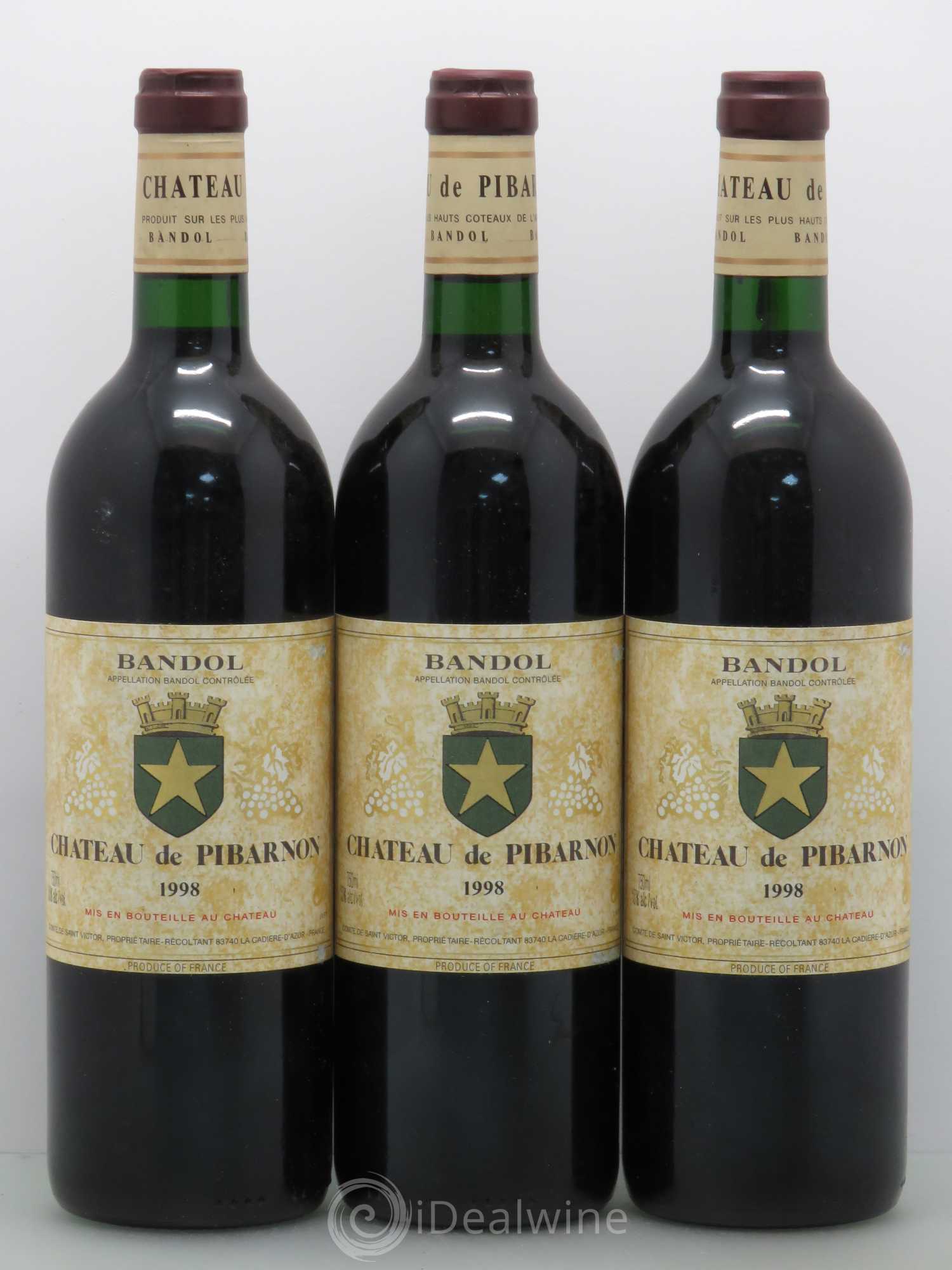 Bandol Château de Pibarnon Comte de Saint-Victor 1998 - Lot de 3 bouteilles - 0