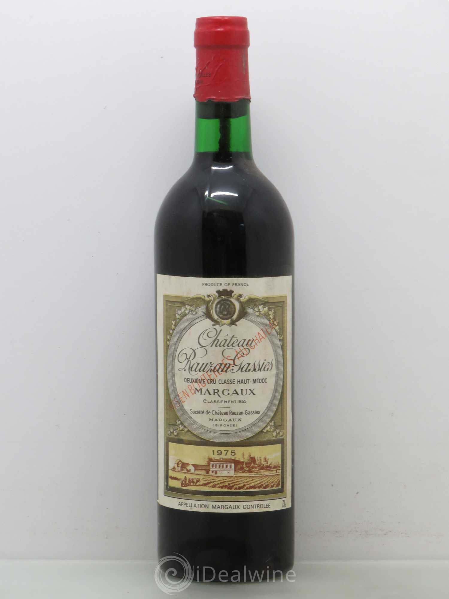 Château Rauzan-Gassies 2ème Grand Cru Classé 1975 - Lot de 1 bouteille - 0