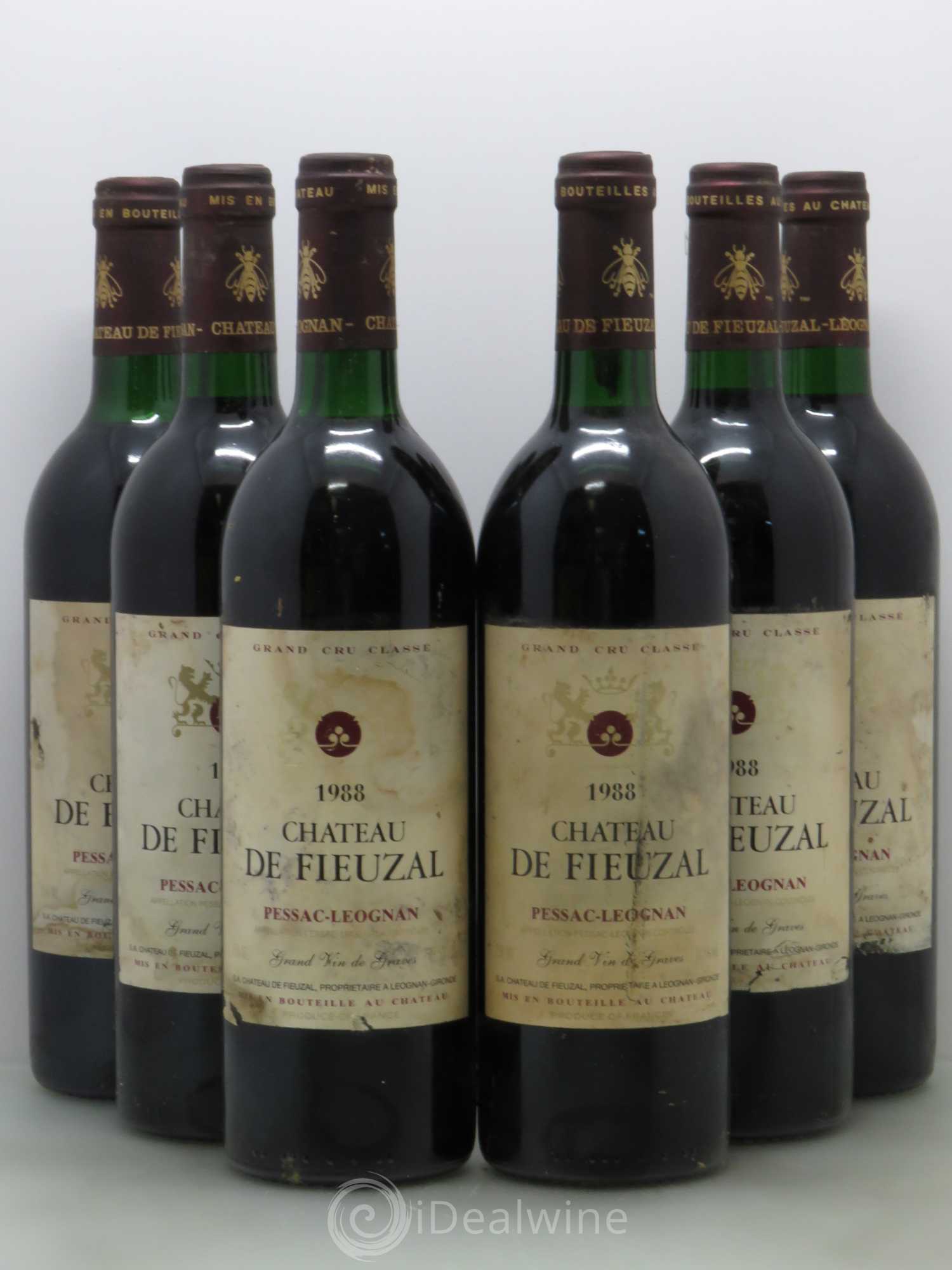 Château de Fieuzal Cru Classé de Graves 1988 - Lot de 6 bouteilles - 0