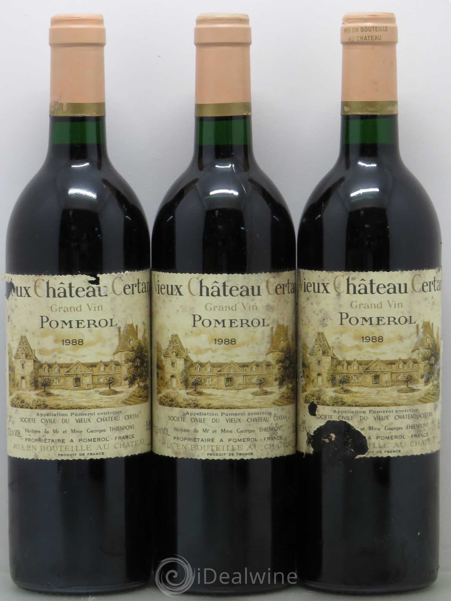 Vieux Château Certan 1988 - Lot de 3 bouteilles - 0