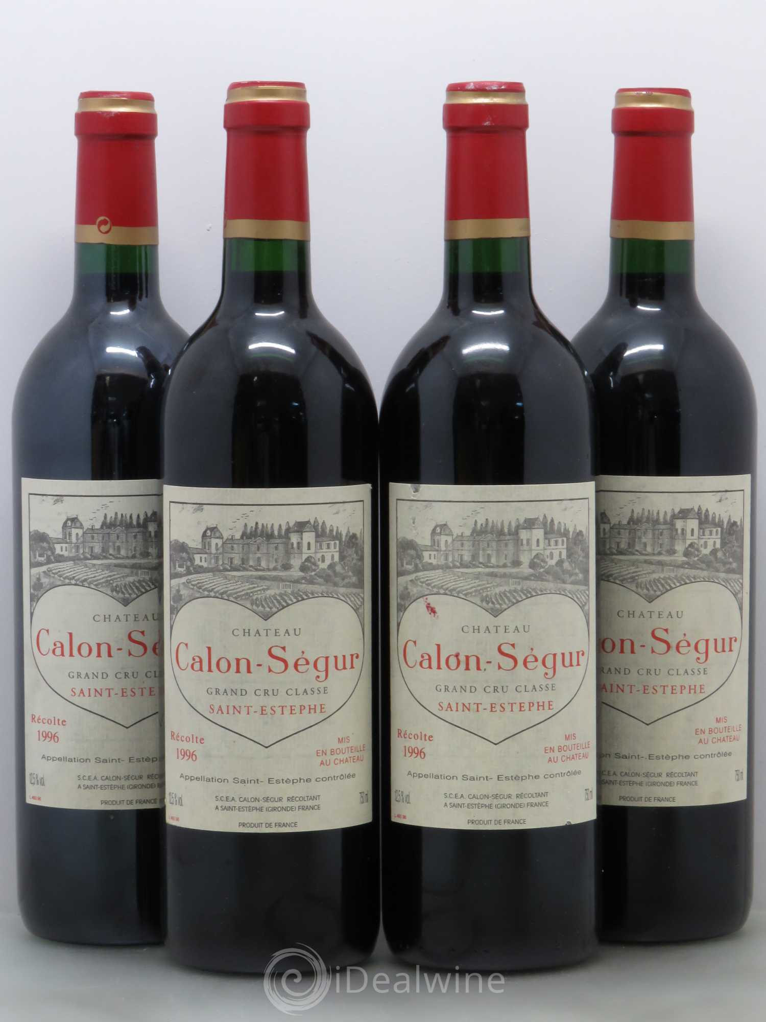 Château Calon Ségur 3ème Grand Cru Classé 1996 - Lot de 4 bouteilles - 0